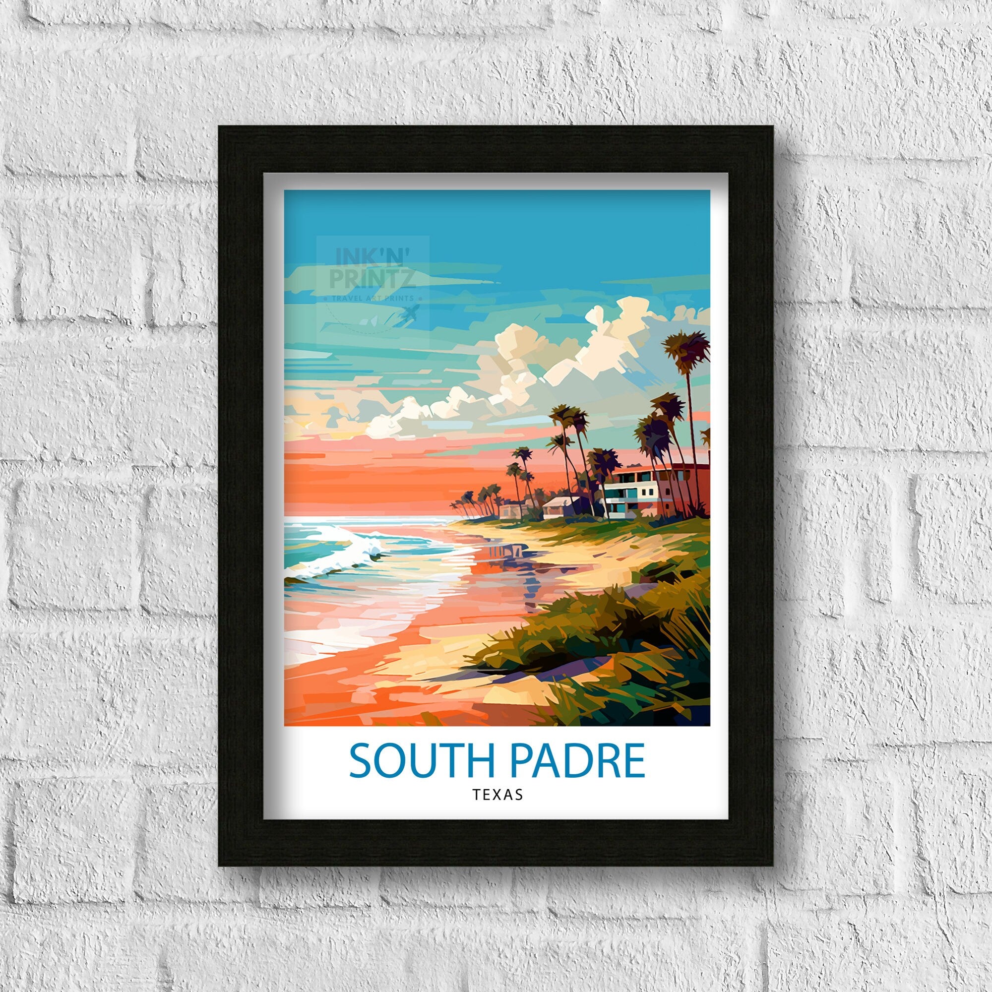 South Padre Island Travel Print| South Padre Island Wall Decor South Padre Island Poster Texas Travel Prints South Padre Island Art Print