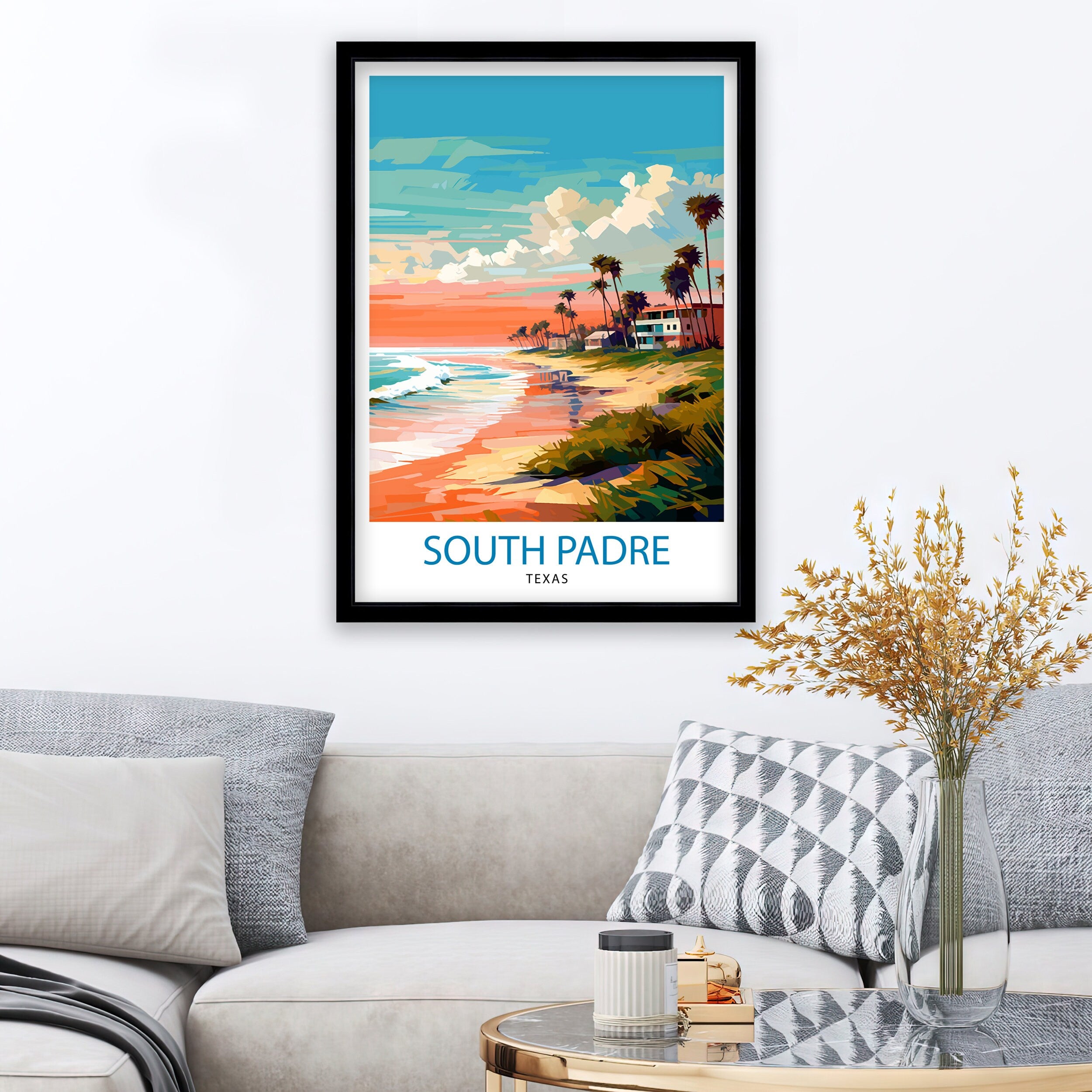 South Padre Island Travel Print| South Padre Island Wall Decor South Padre Island Poster Texas Travel Prints South Padre Island Art Print