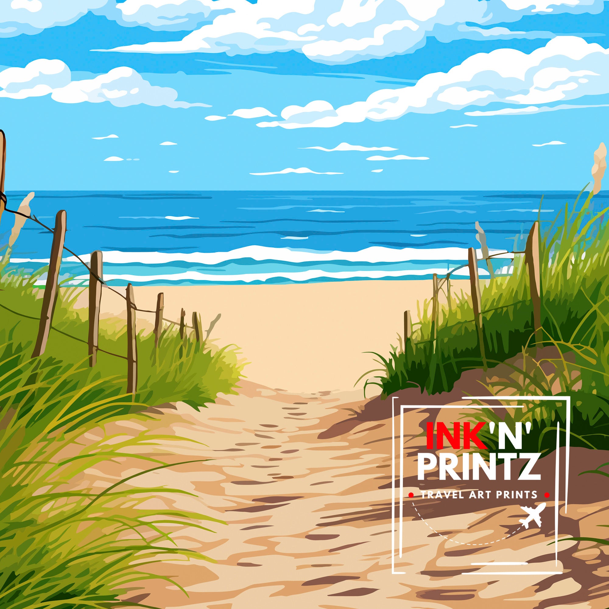Jones Beach State Park Travel Print| New York Wall Decor Long Island Poster Beach Travel Prints Coastal Art Print Jones Beach
