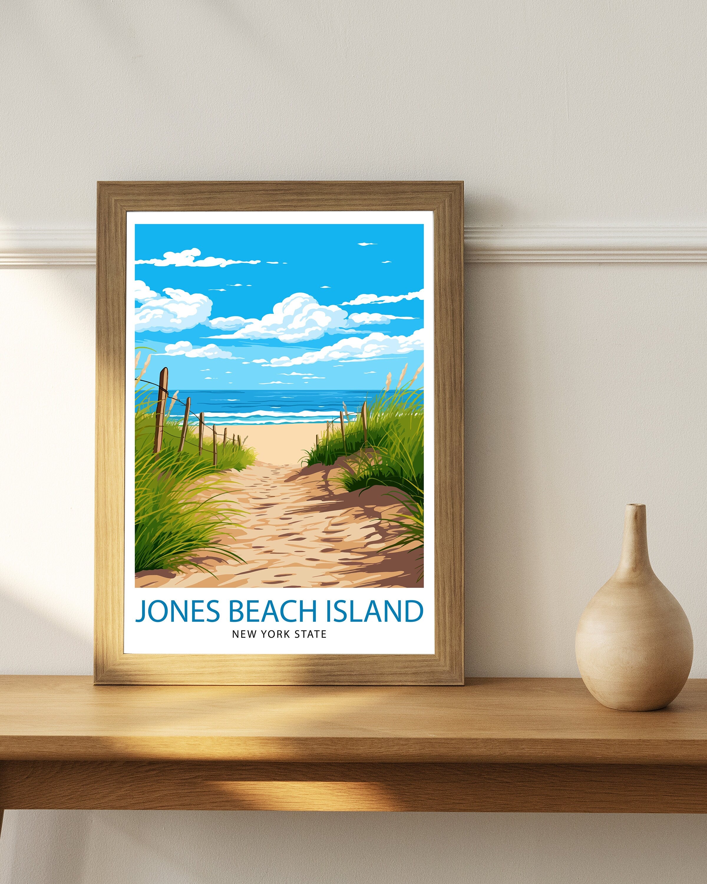 Jones Beach State Park Travel Print| New York Wall Decor Long Island Poster Beach Travel Prints Coastal Art Print Jones Beach
