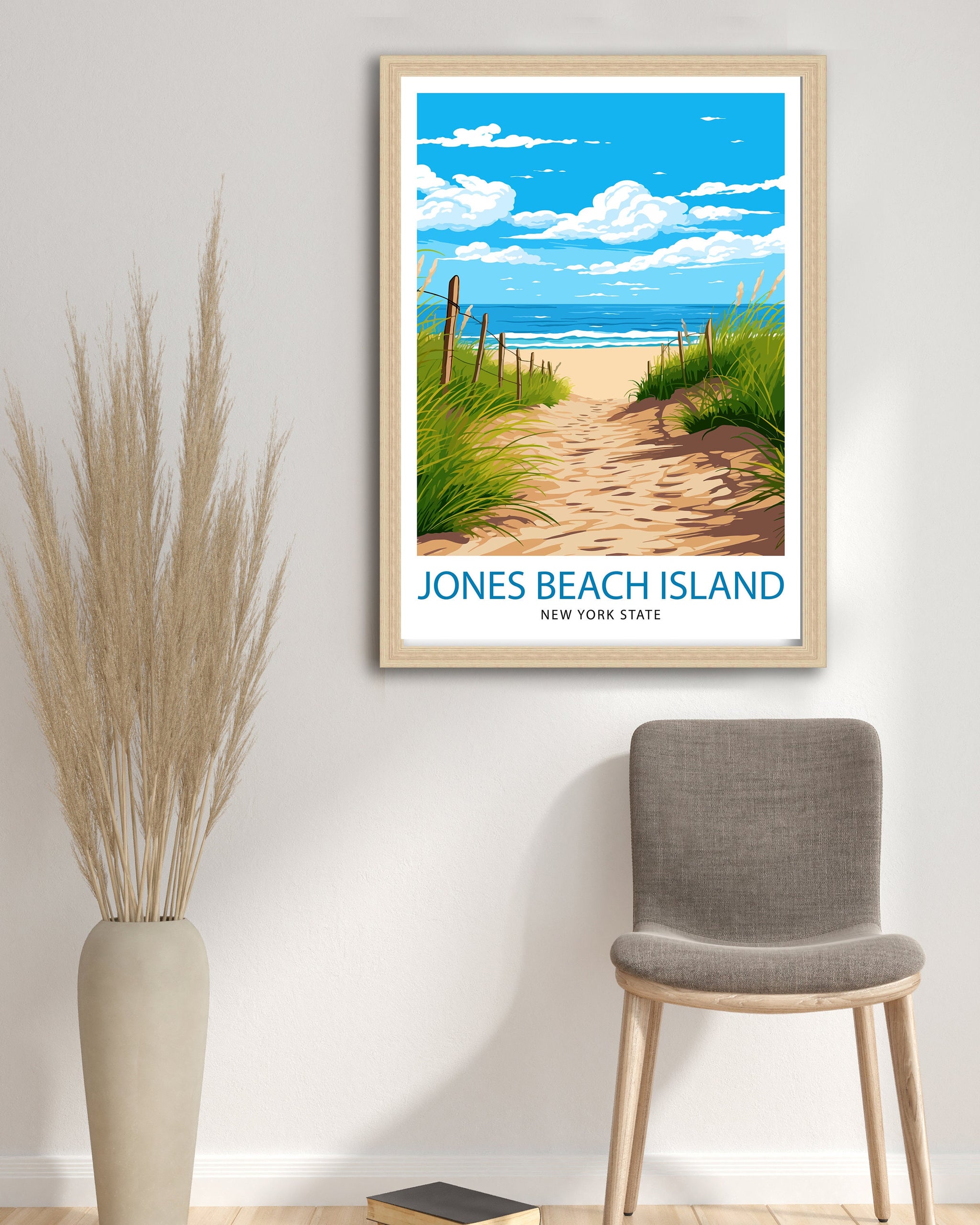 Jones Beach State Park Travel Print| New York Wall Decor Long Island Poster Beach Travel Prints Coastal Art Print Jones Beach