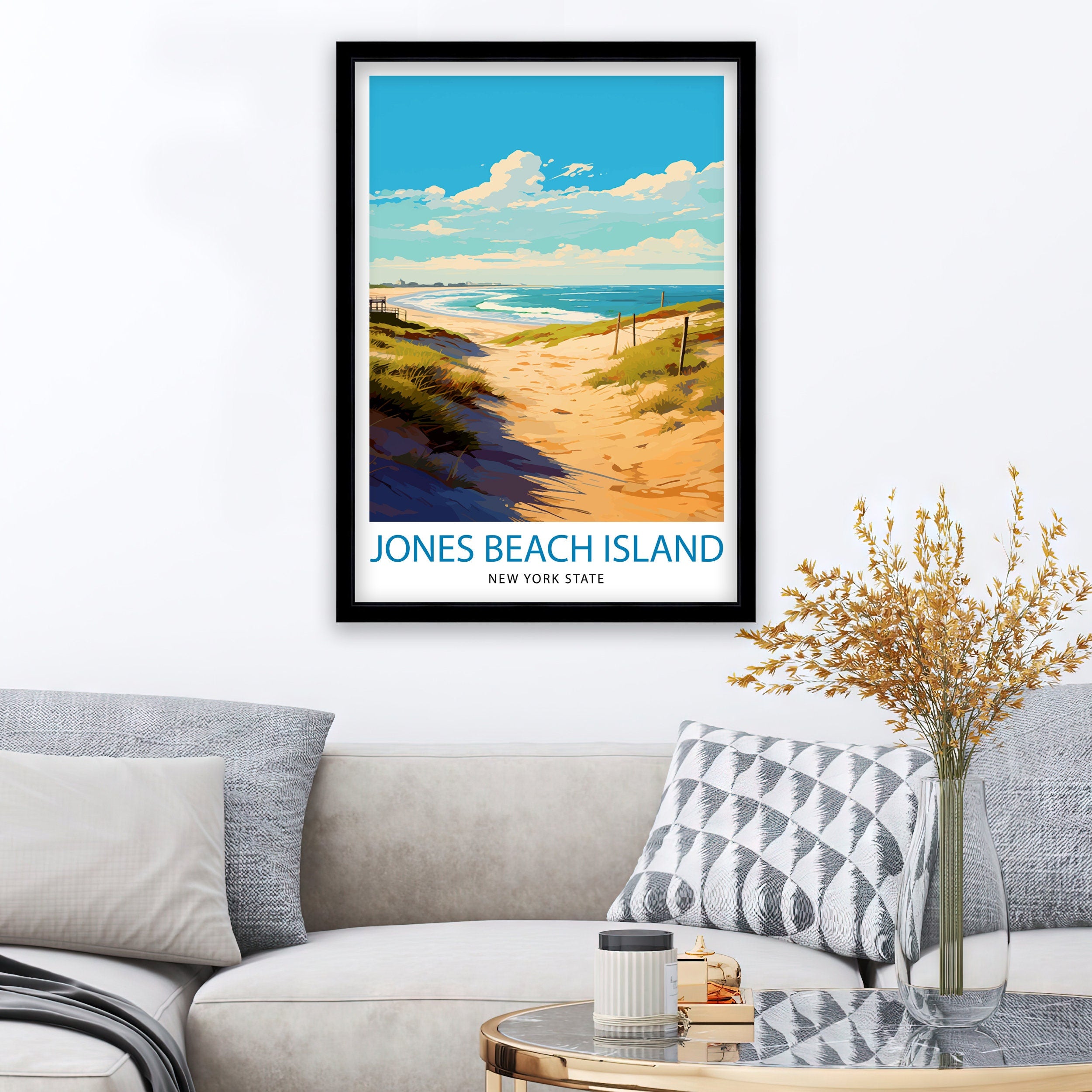Jones Beach State Park Travel Print| New York Wall Decor Long Island Poster Beach Travel Prints Coastal Art Print Jones Beach