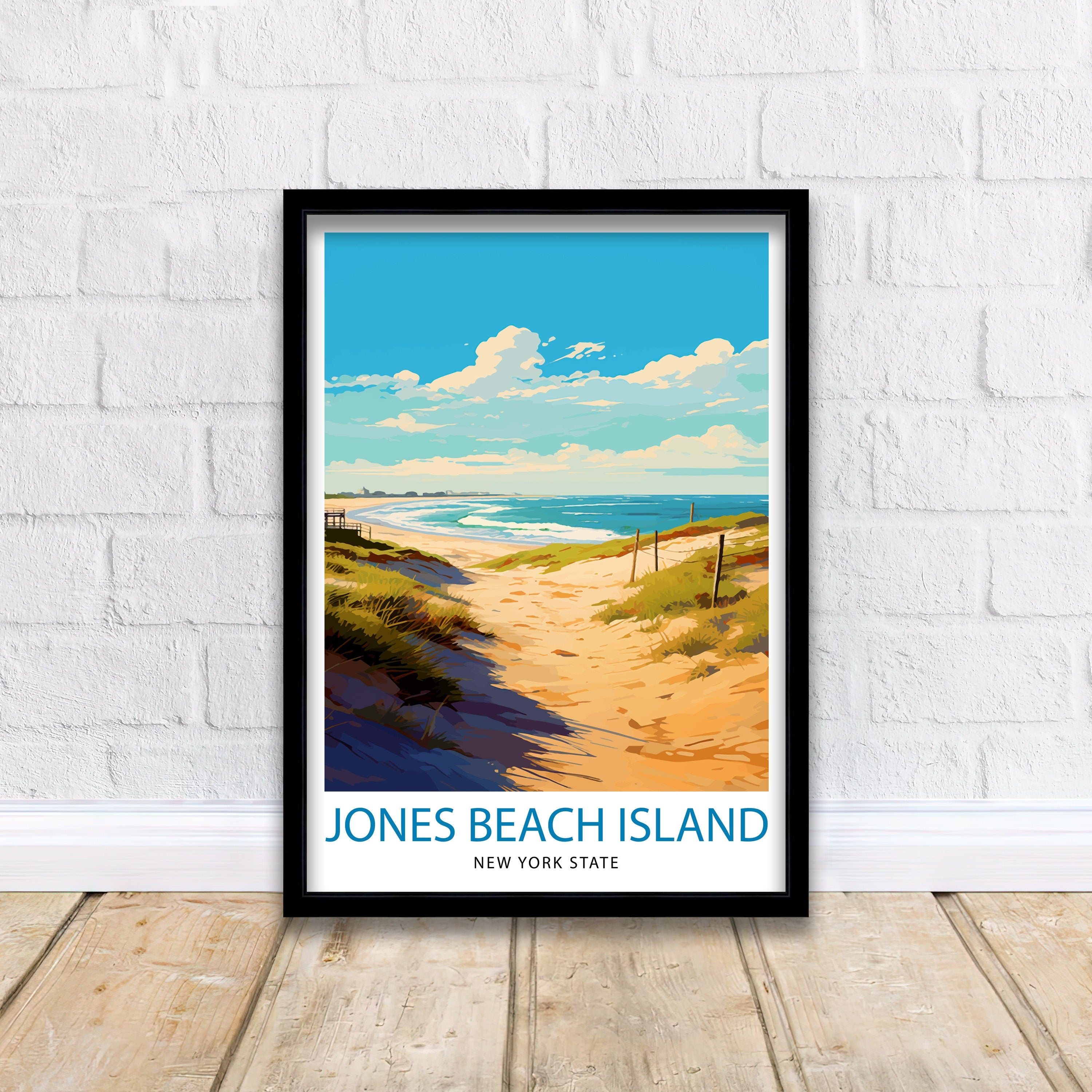 Jones Beach State Park Travel Print| New York Wall Decor Long Island Poster Beach Travel Prints Coastal Art Print Jones Beach
