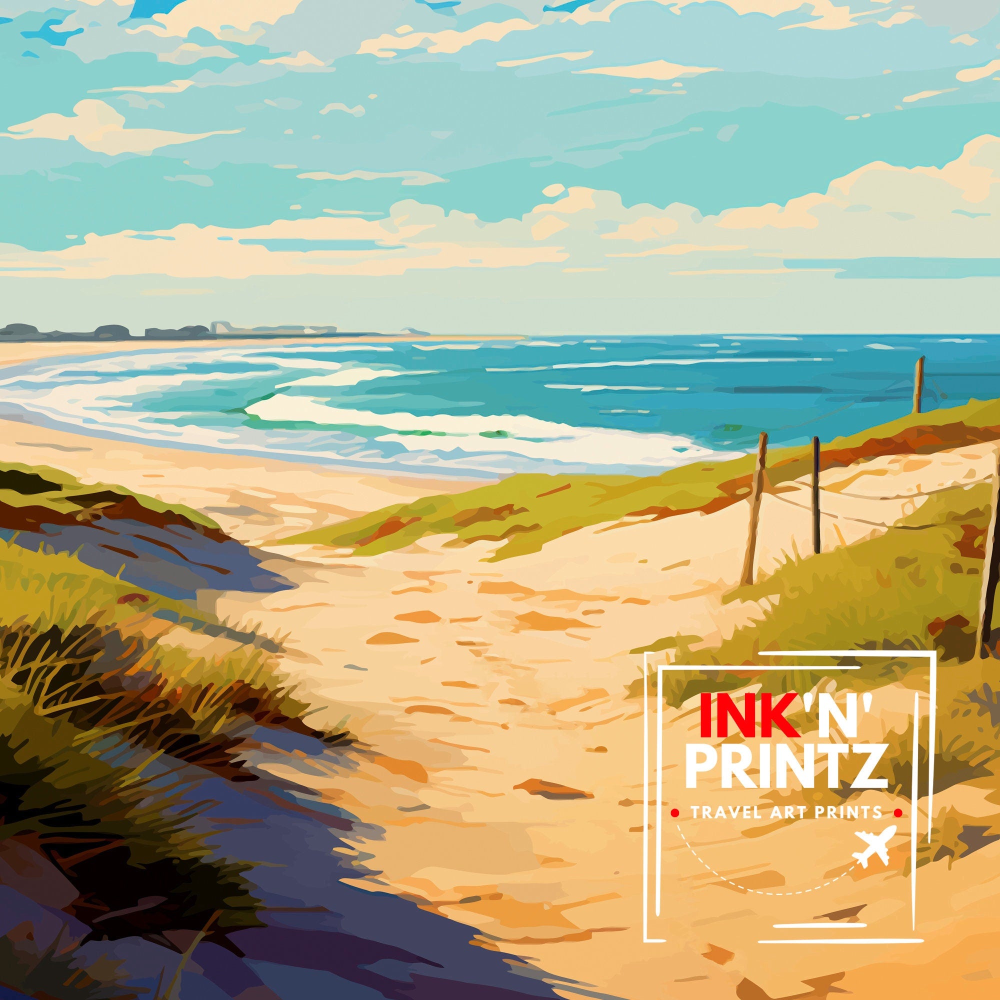 Jones Beach State Park Travel Print| New York Wall Decor Long Island Poster Beach Travel Prints Coastal Art Print Jones Beach