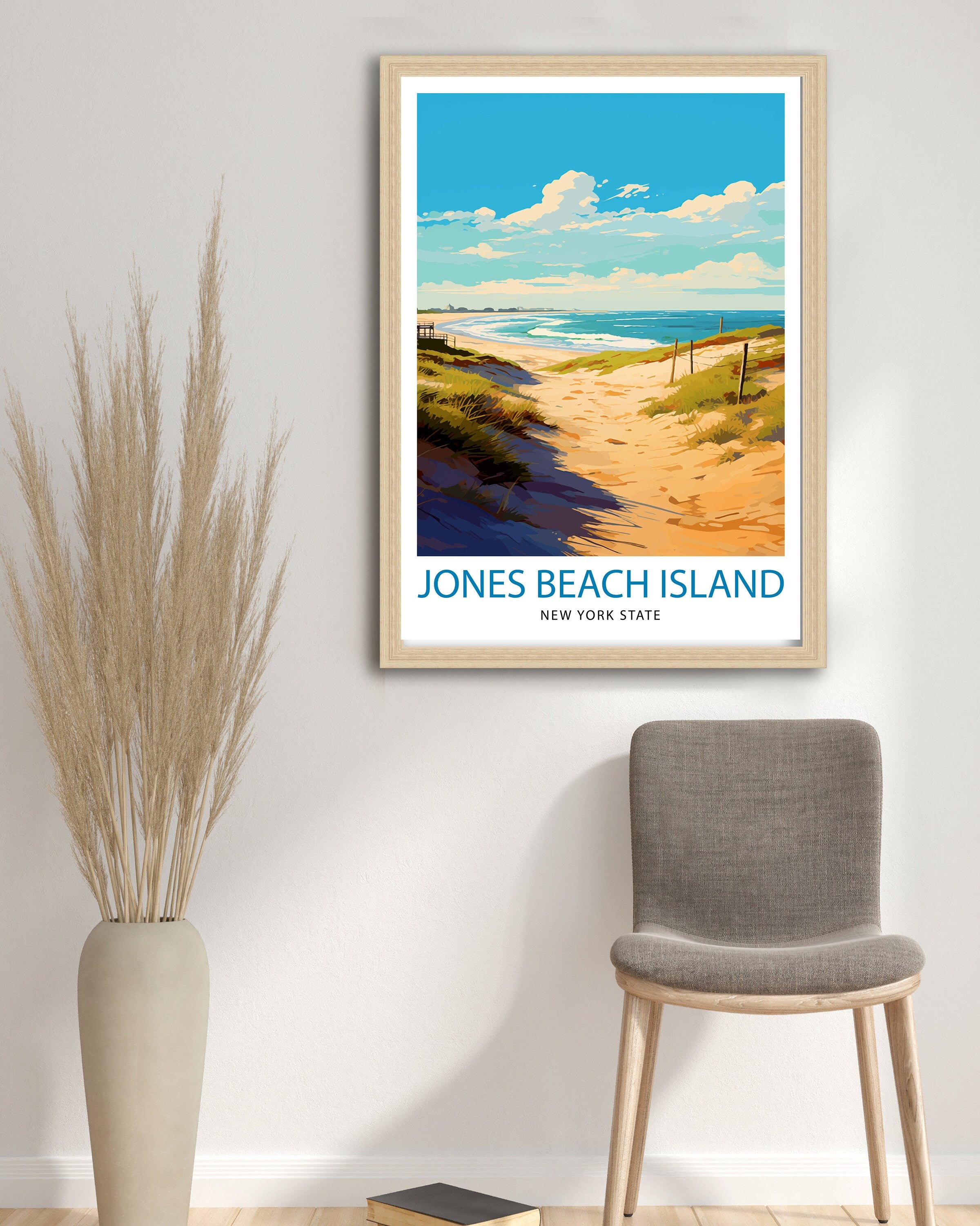 Jones Beach State Park Travel Print| New York Wall Decor Long Island Poster Beach Travel Prints Coastal Art Print Jones Beach