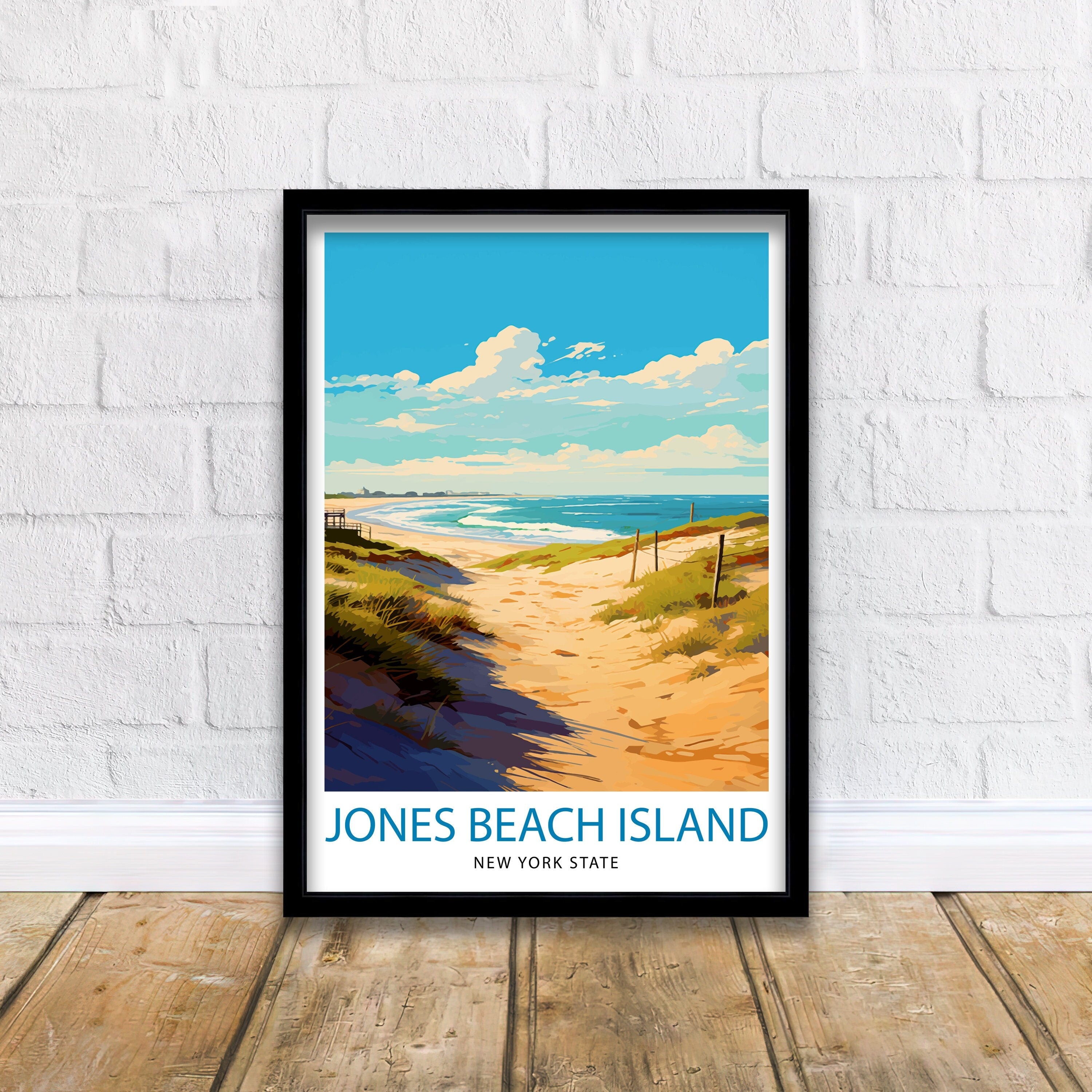 Jones Beach State Park Travel Print| New York Wall Decor Long Island Poster Beach Travel Prints Coastal Art Print Jones Beach