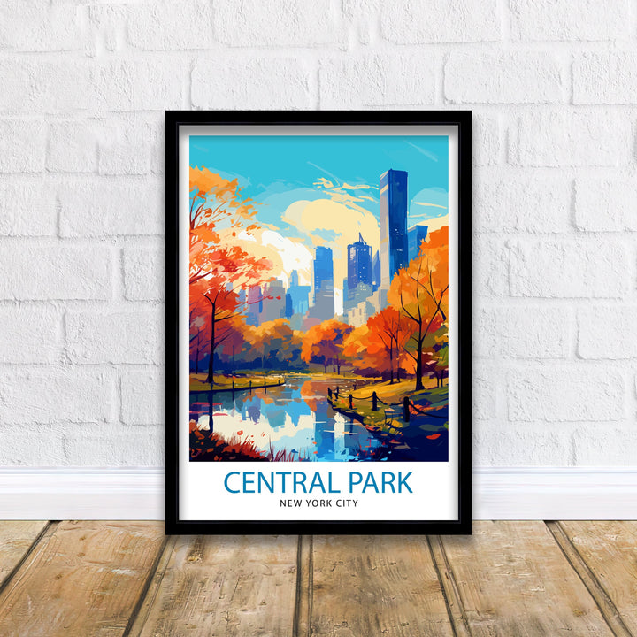 Central Park New York Travel Poster NYC