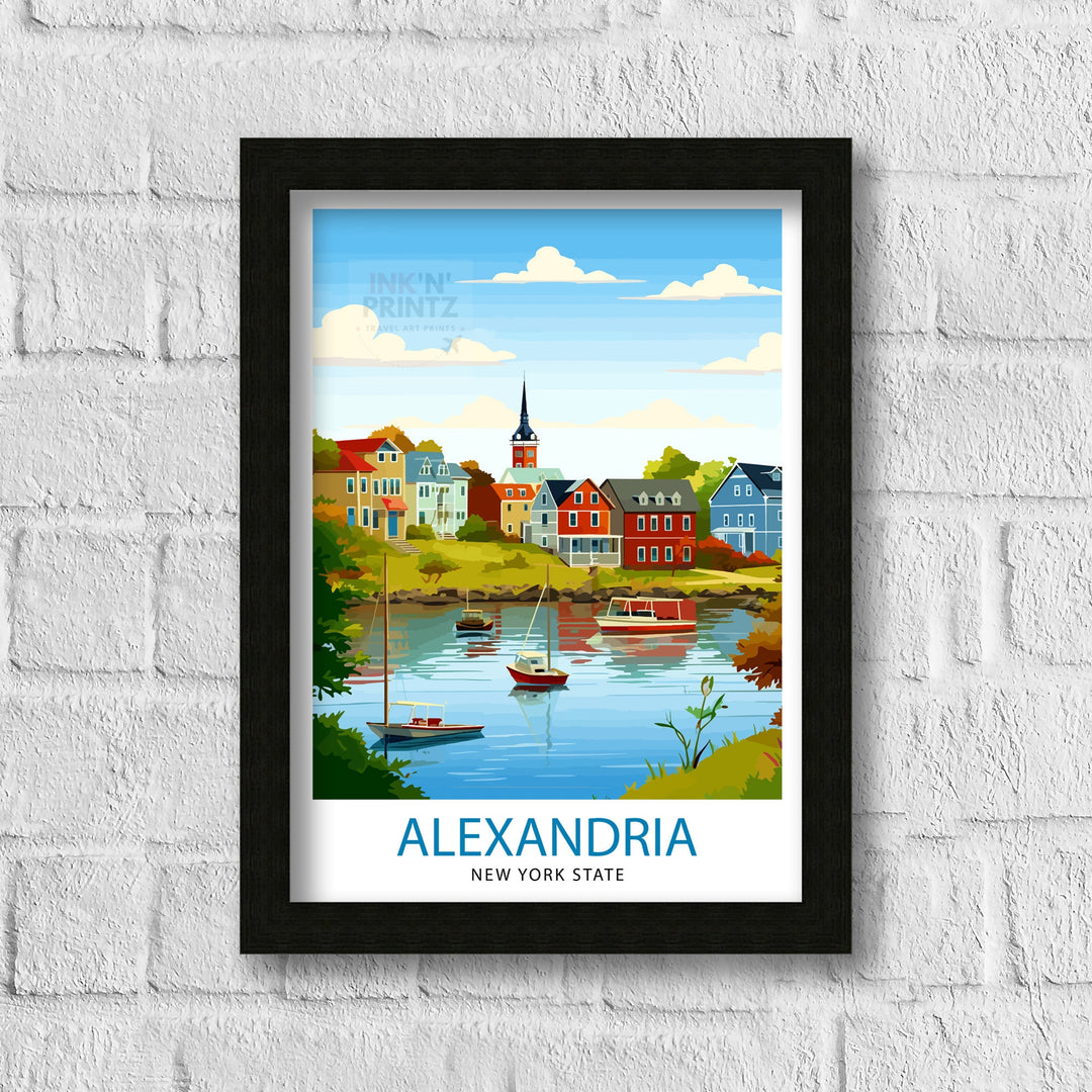 Alexandria Bay New York State Travel Print| New York Wall Decor Alexandria Bay Poster Upstate New York Travel Prints New York Art Print