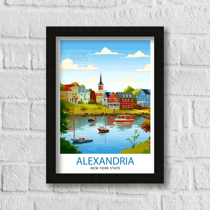 Alexandria Bay New York State Travel Print| New York Wall Decor Alexandria Bay Poster Upstate New York Travel Prints New York Art Print