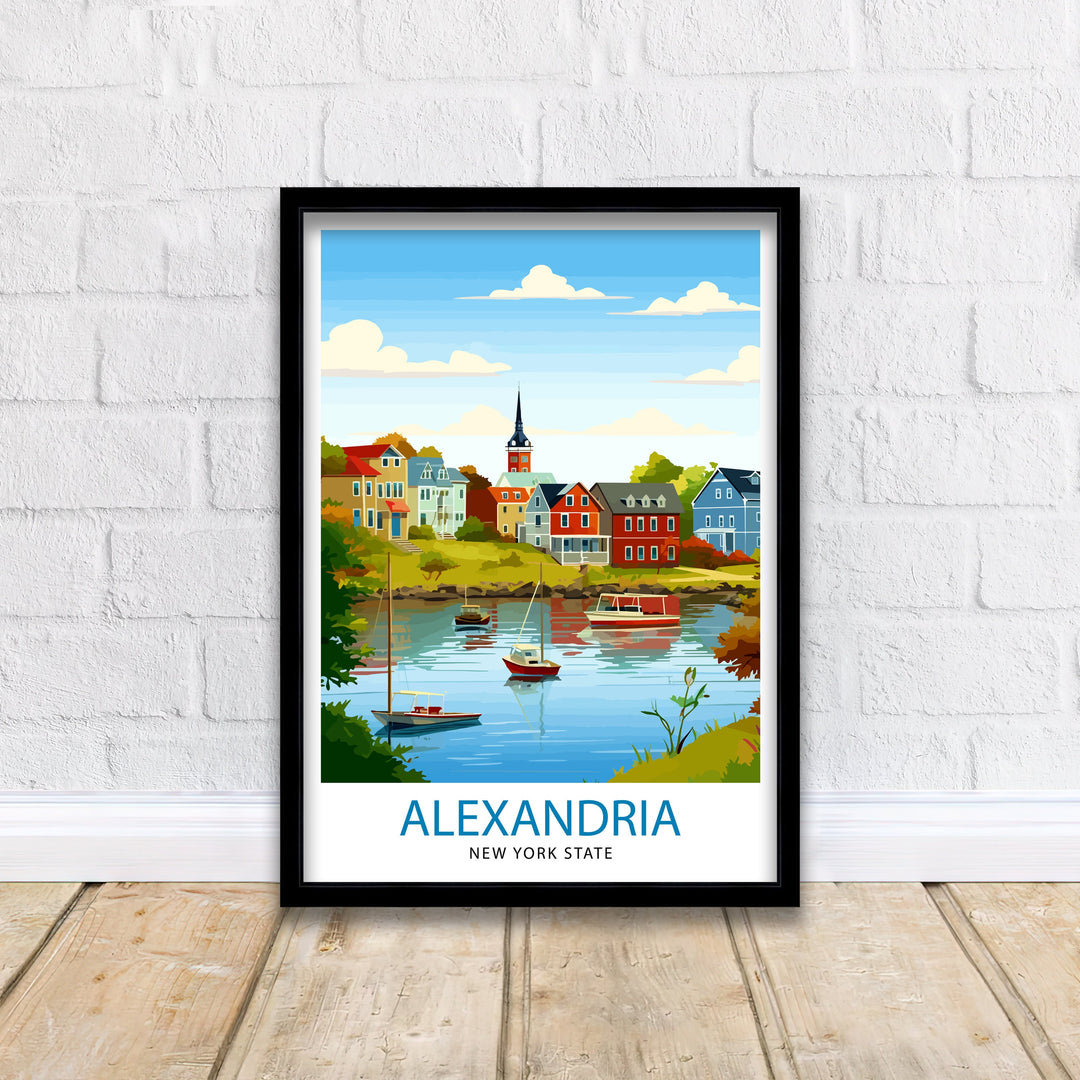 Alexandria Bay New York State Travel Print| New York Wall Decor Alexandria Bay Poster Upstate New York Travel Prints New York Art Print