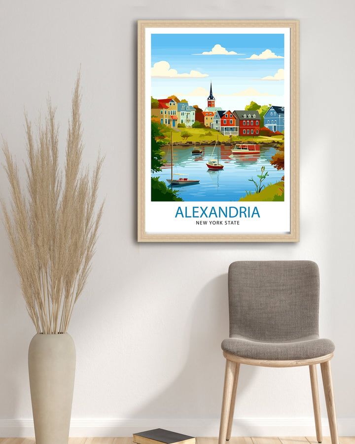 Alexandria Bay New York State Travel Print| New York Wall Decor Alexandria Bay Poster Upstate New York Travel Prints New York Art Print