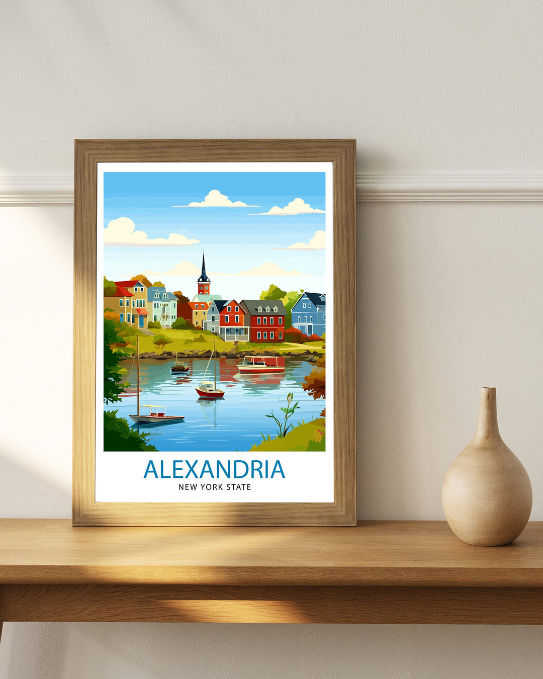 Alexandria Bay New York State Travel Print| New York Wall Decor Alexandria Bay Poster Upstate New York Travel Prints New York Art Print