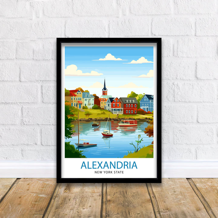 Alexandria Bay New York State Travel Print| New York Wall Decor Alexandria Bay Poster Upstate New York Travel Prints New York Art Print