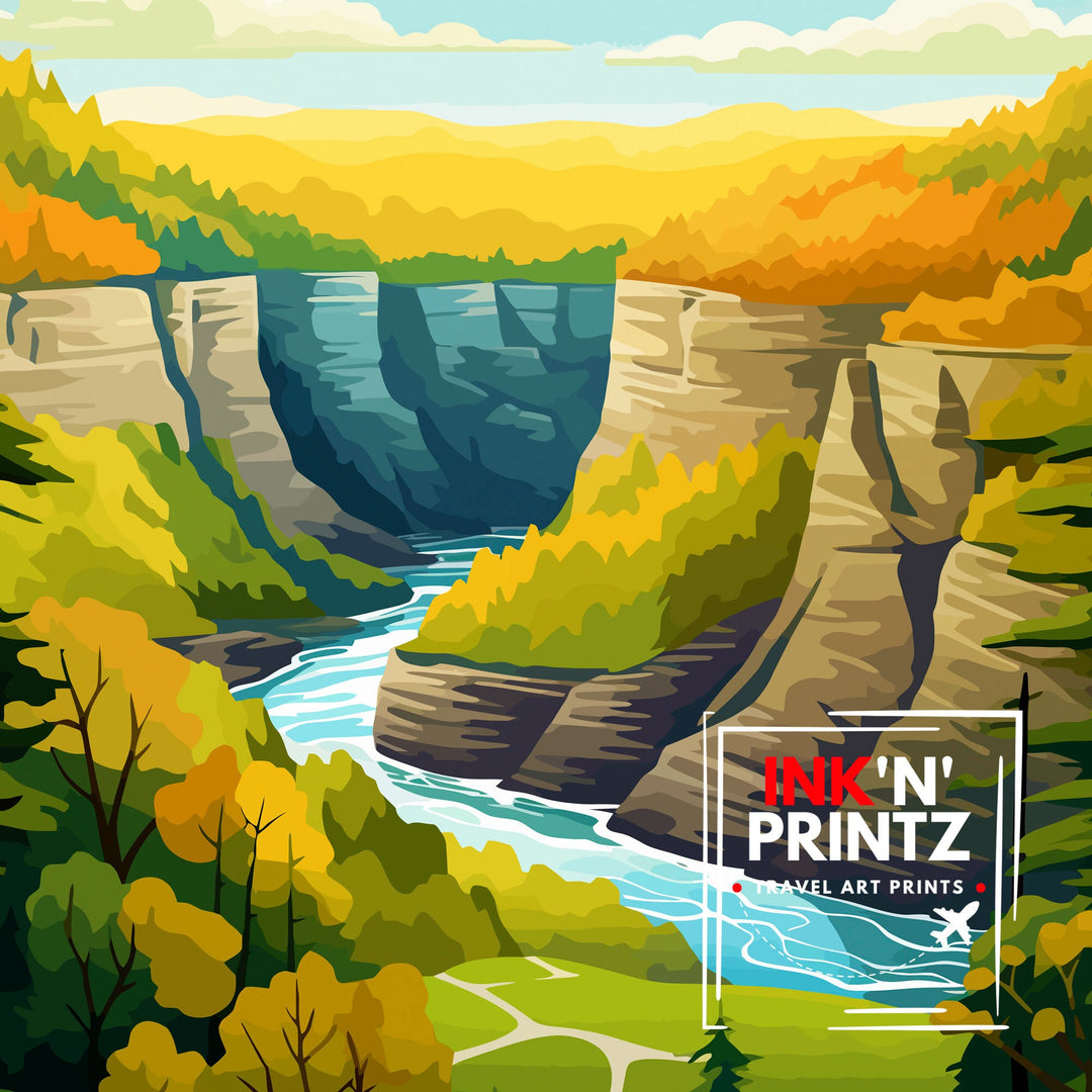 Letchworth State Park New York State Travel Poster Nature