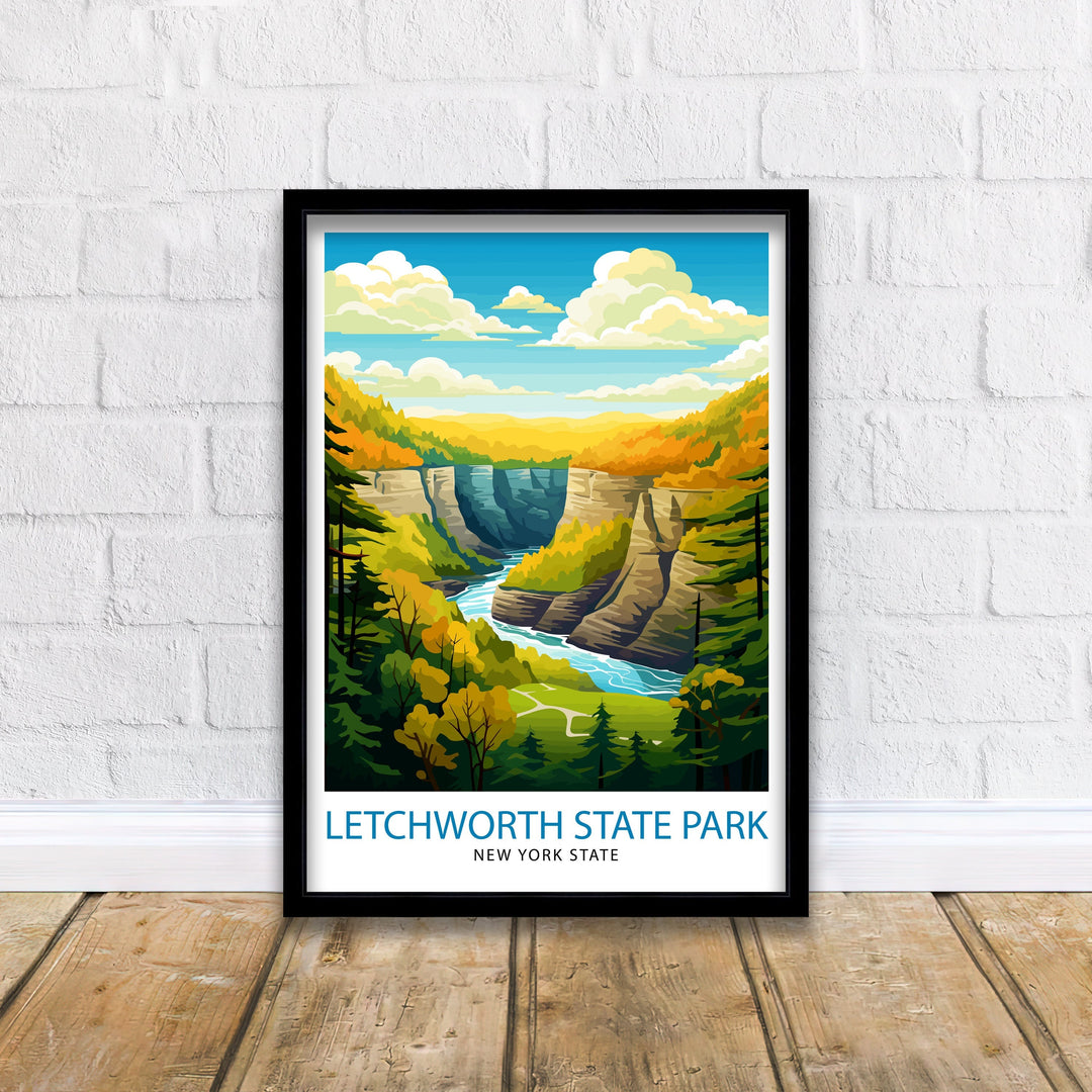 Letchworth State Park New York State Travel Poster Nature