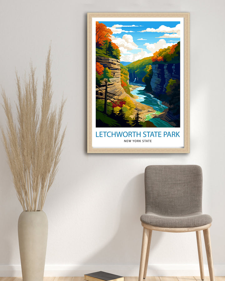 Letchworth State Park New York State Travel Poster Nature