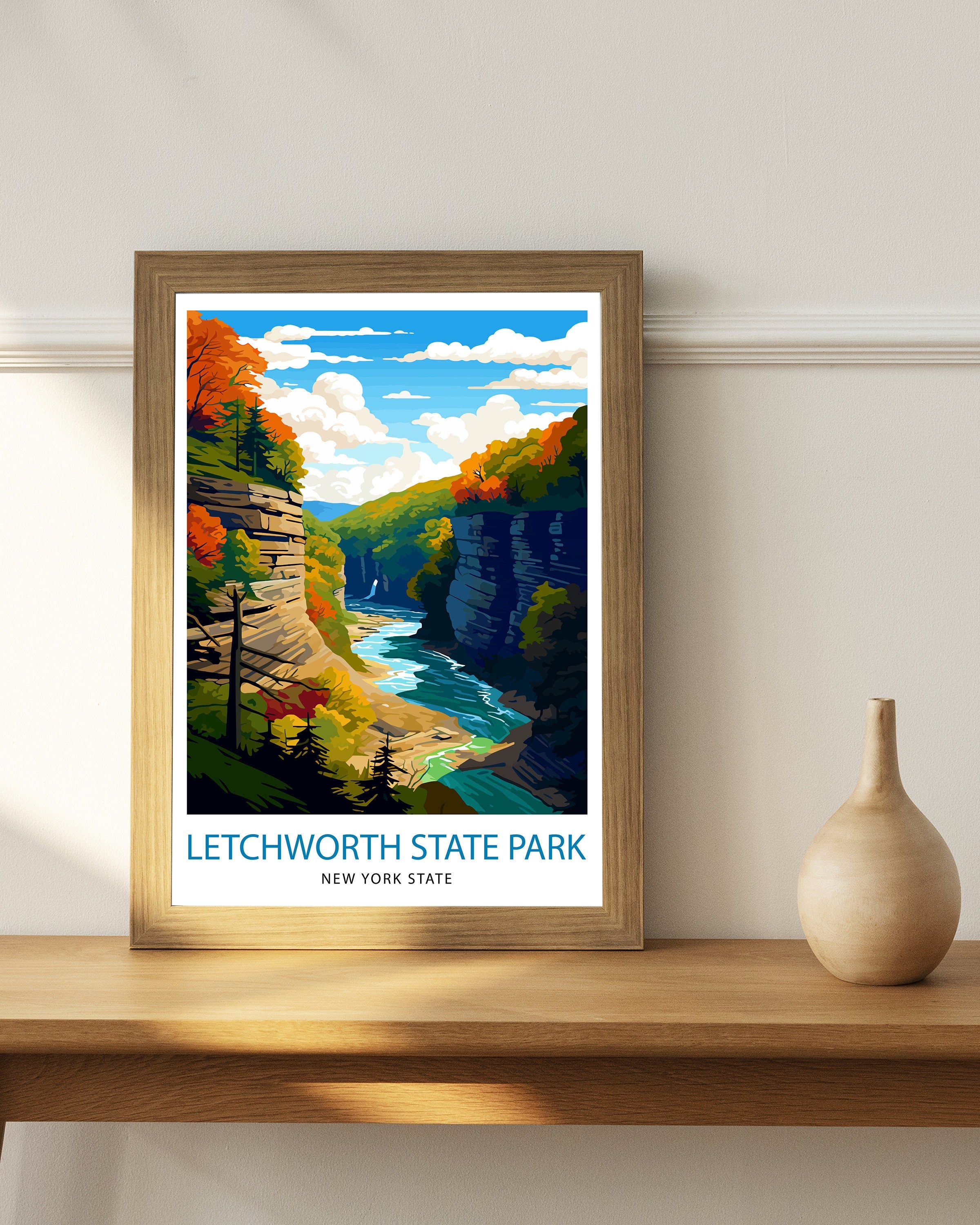 Letchworth State Park New York State Travel Print Nature Wall Decor Letchworth Poster New York Travel Prints Letchworth Art Print Letchworth