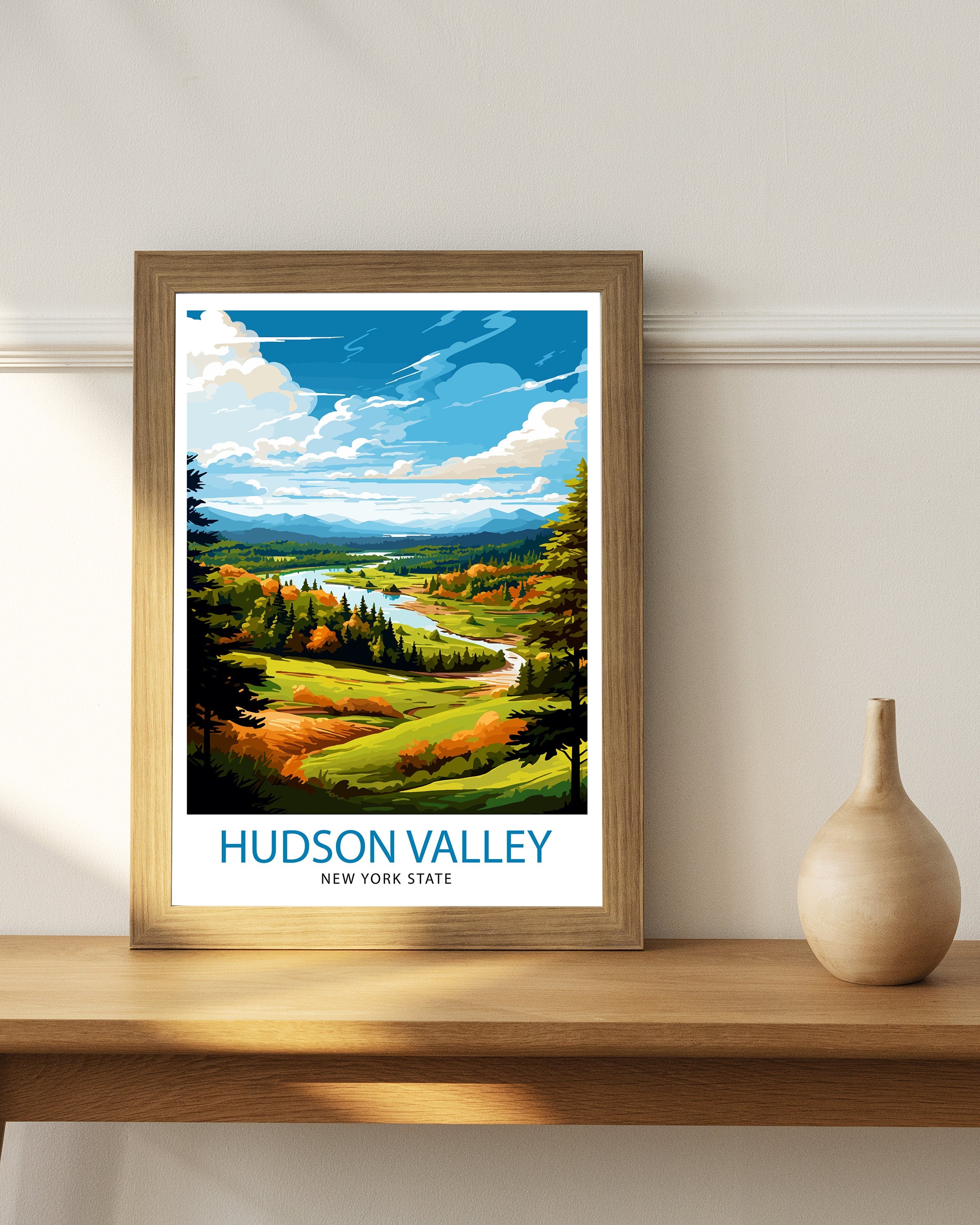 Hudson Valley New York State Travel Print| New York Wall Decor Hudson Valley Poster Upstate New York Travel Prints New York Art Print