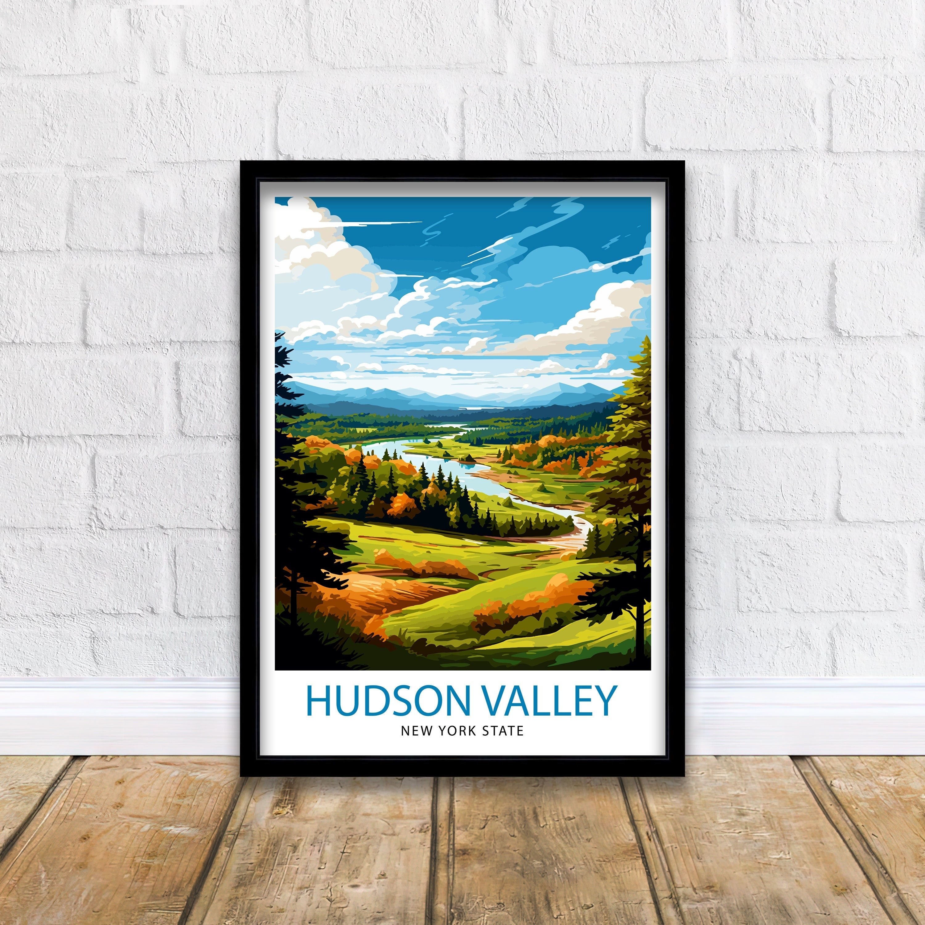 Hudson Valley New York State Travel Print| New York Wall Decor Hudson Valley Poster Upstate New York Travel Prints New York Art Print