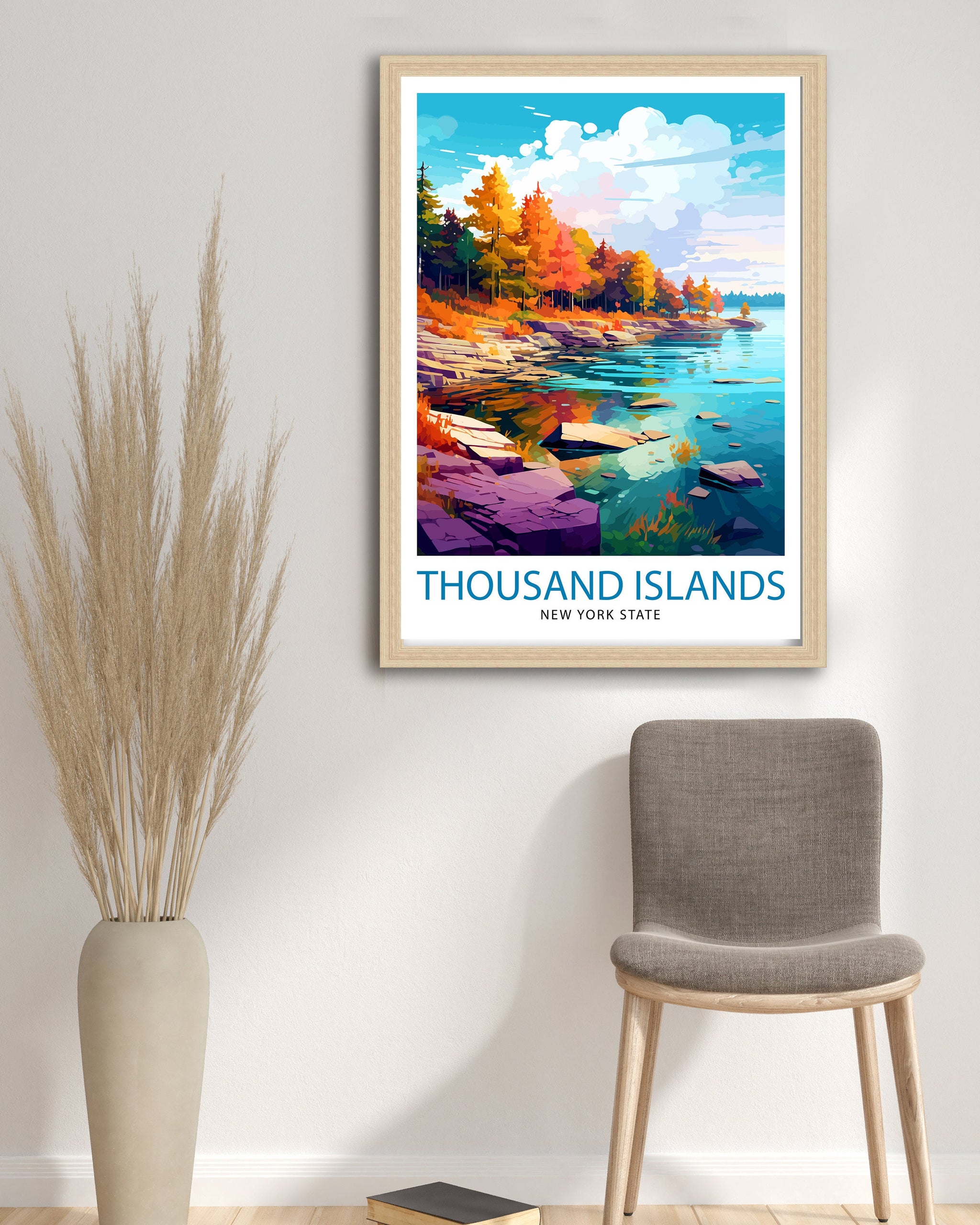 Thousand Islands New York State Travel Print| NY Wall Decor Thousand Islands Poster New York Travel Prints Thousand Islands