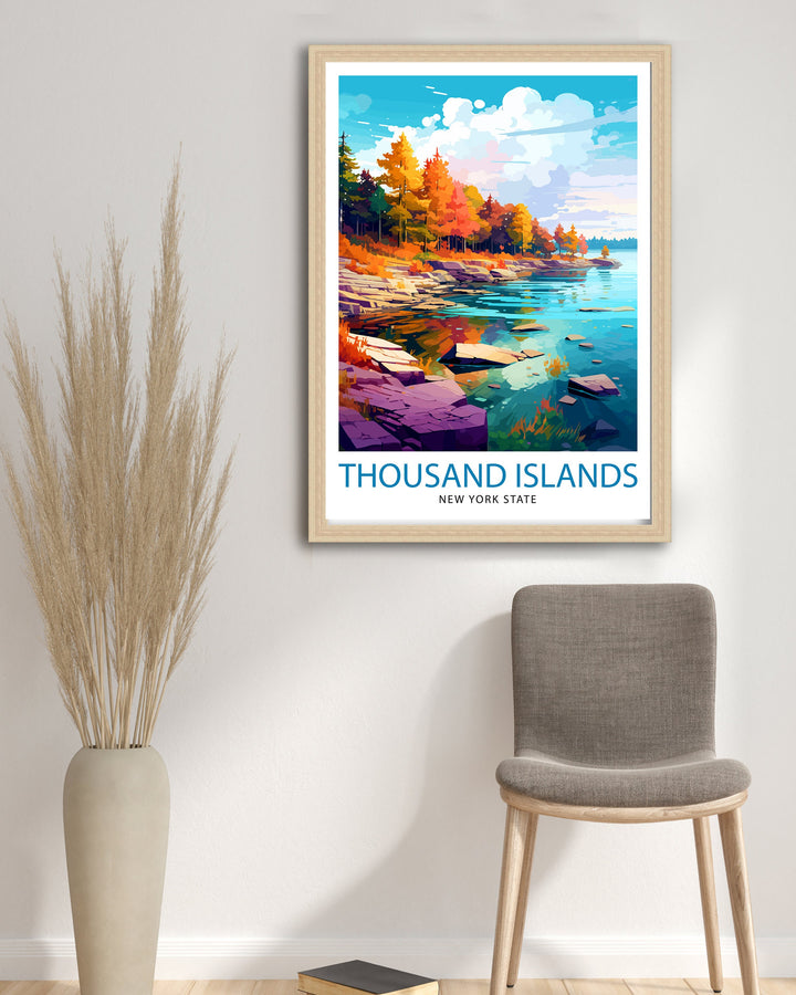 Thousand Islands New York State Travel Poster