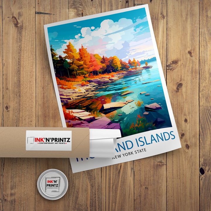 Thousand Islands New York State Travel Poster