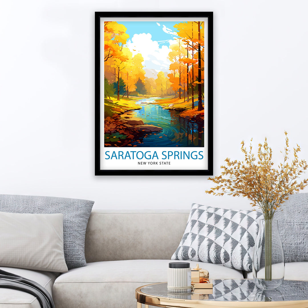 Saratoga Springs New York State Travel Poster