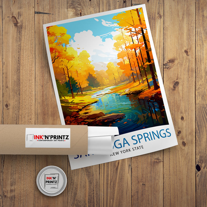 Saratoga Springs New York State Travel Poster