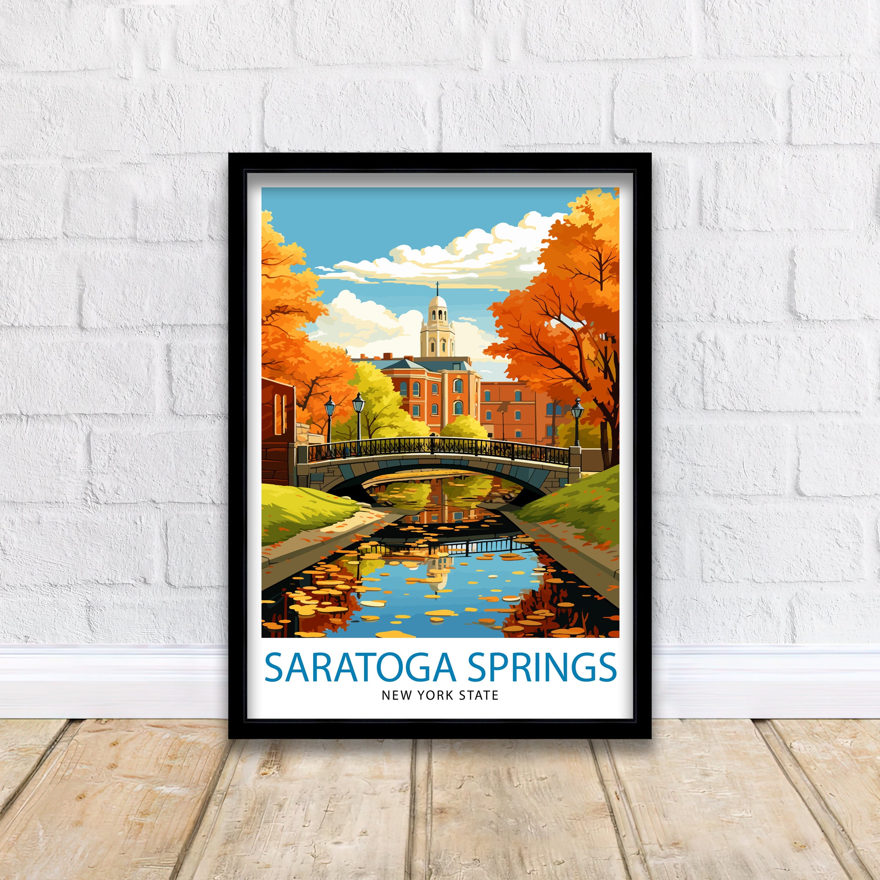 Saratoga Springs New York State Travel Print| New York Wall Decor Saratoga Springs Poster Upstate New York Travel Prints Saratoga Springs
