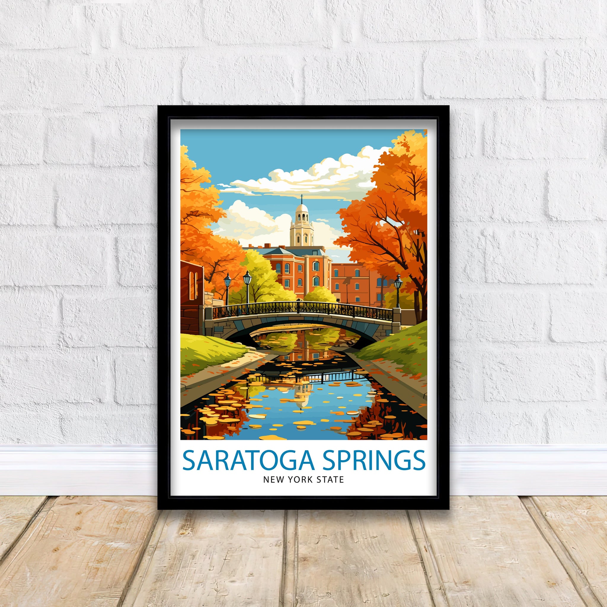 Saratoga Springs New York State Travel Print| New York Wall Decor Saratoga Springs Poster Upstate New York Travel Prints Saratoga Springs