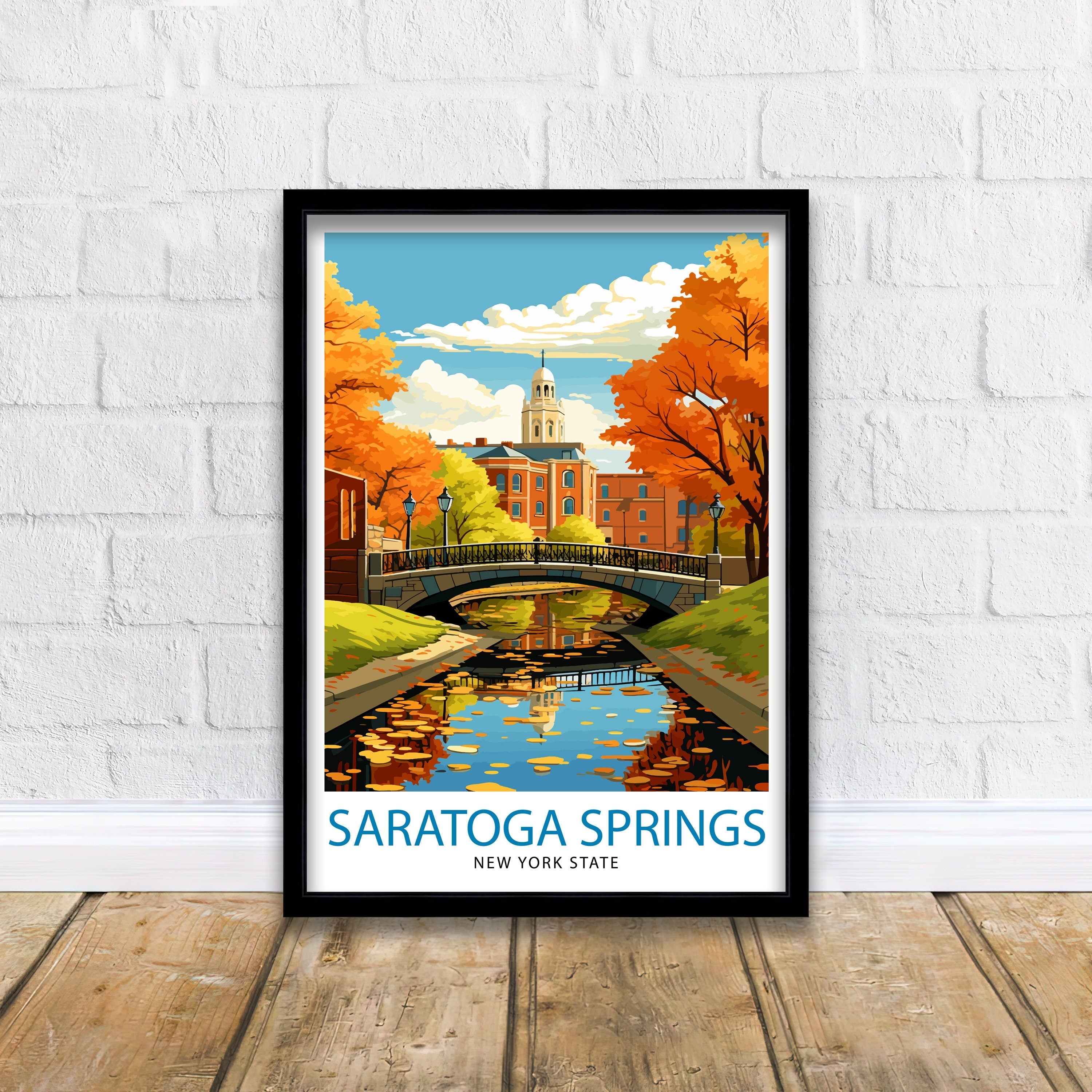 Saratoga Springs New York State Travel Print| New York Wall Decor Saratoga Springs Poster Upstate New York Travel Prints Saratoga Springs