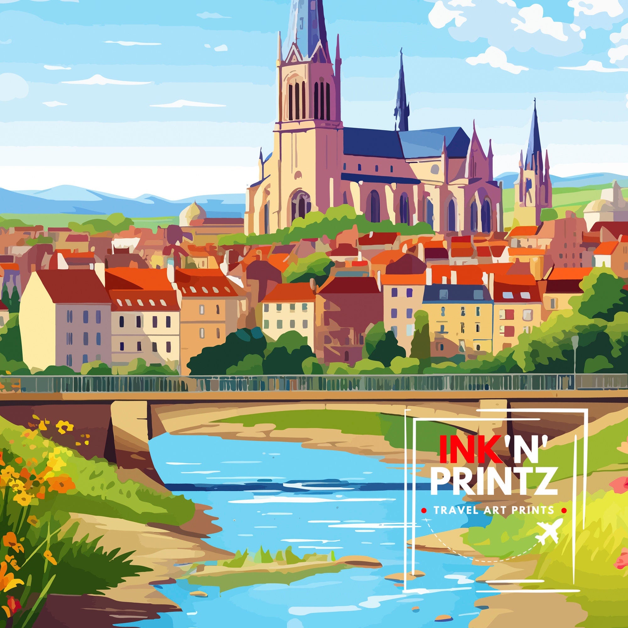 Nancy France Travel Print| Nancy Wall Decor Nancy Poster France Travel Prints Nancy Art Print Nancy Illustration Nancy Wall Art France Print