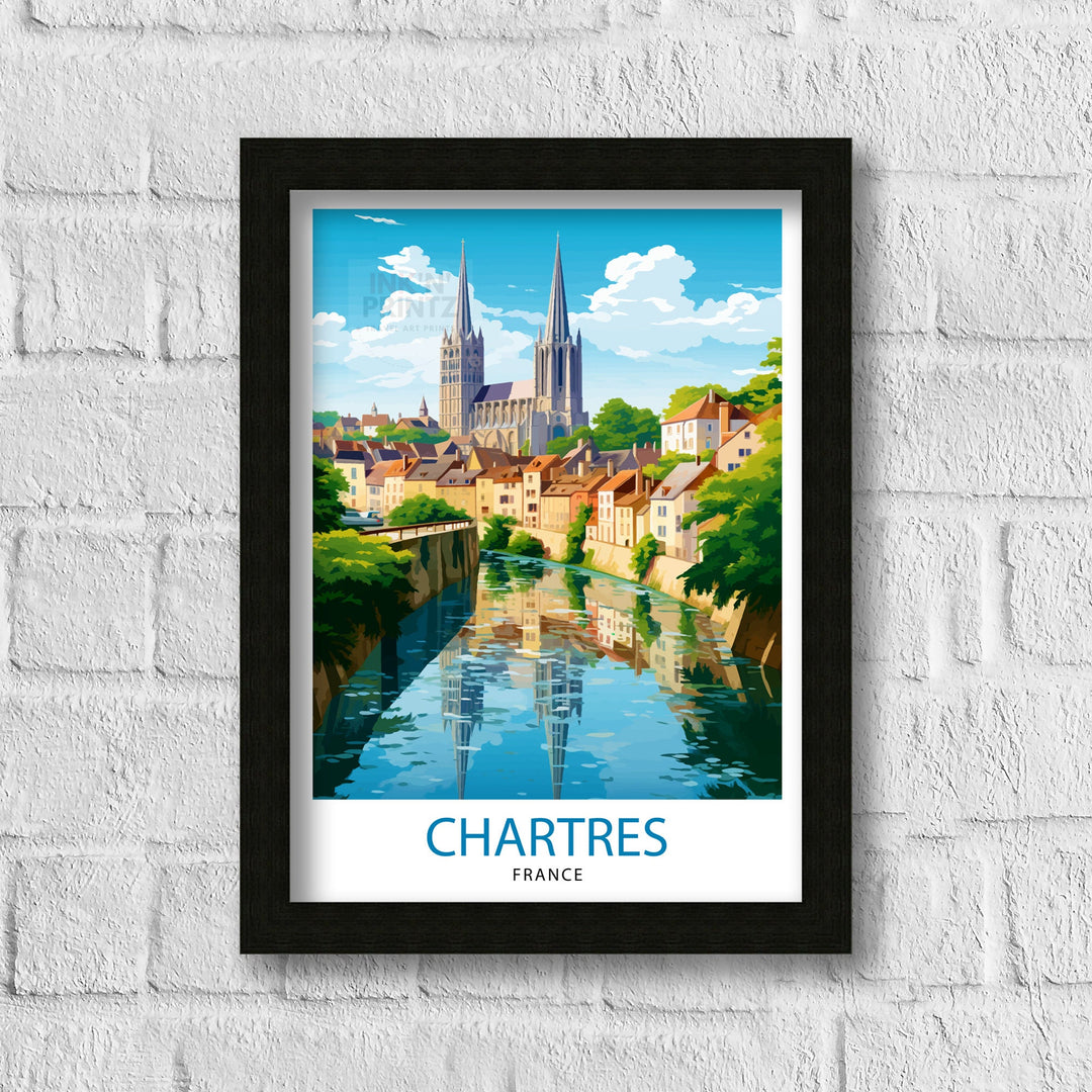 Chartres France Travel Poster Chartres