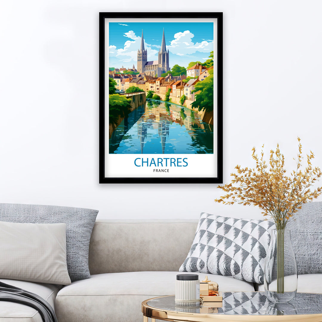 Chartres France Travel Poster Chartres