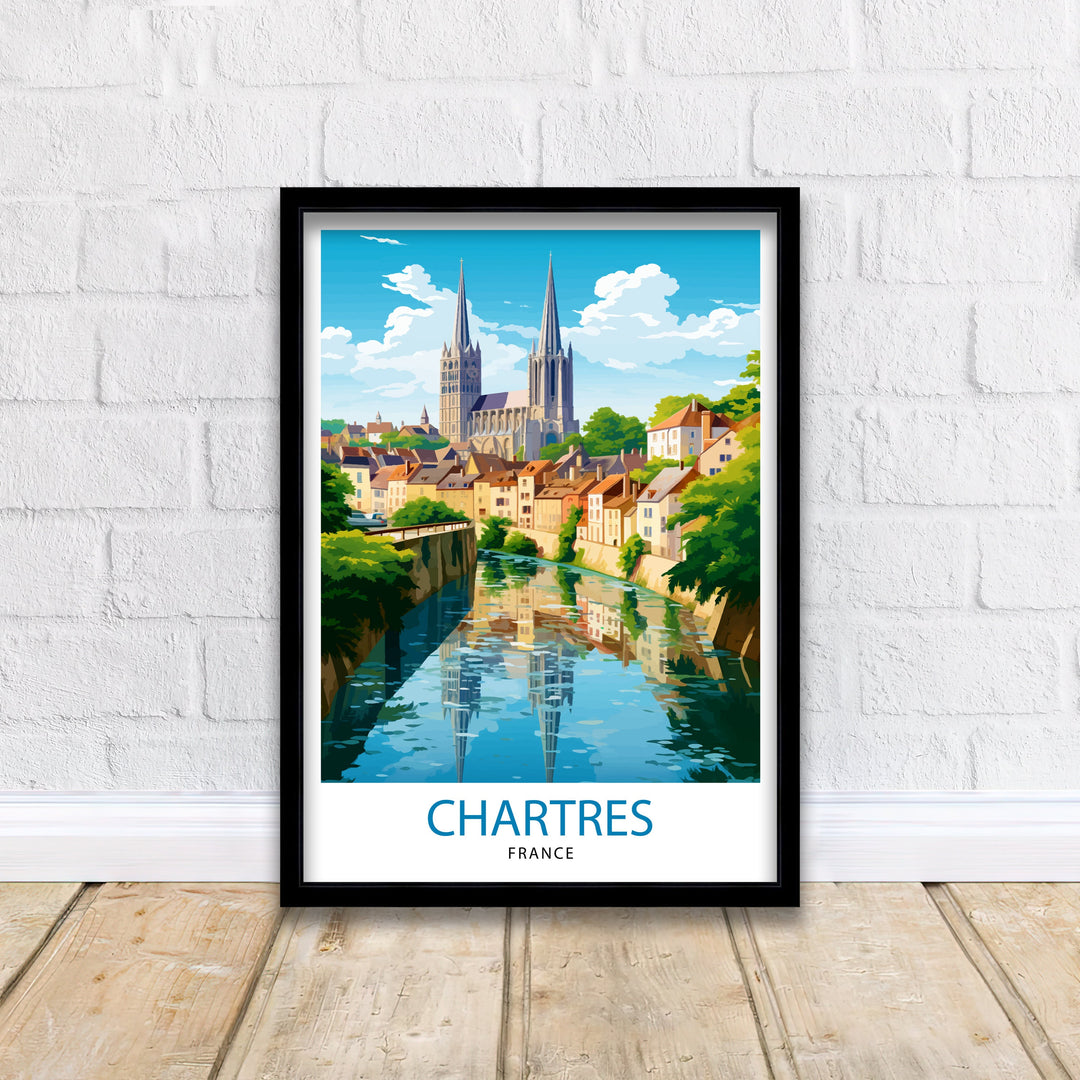 Chartres France Travel Poster Chartres