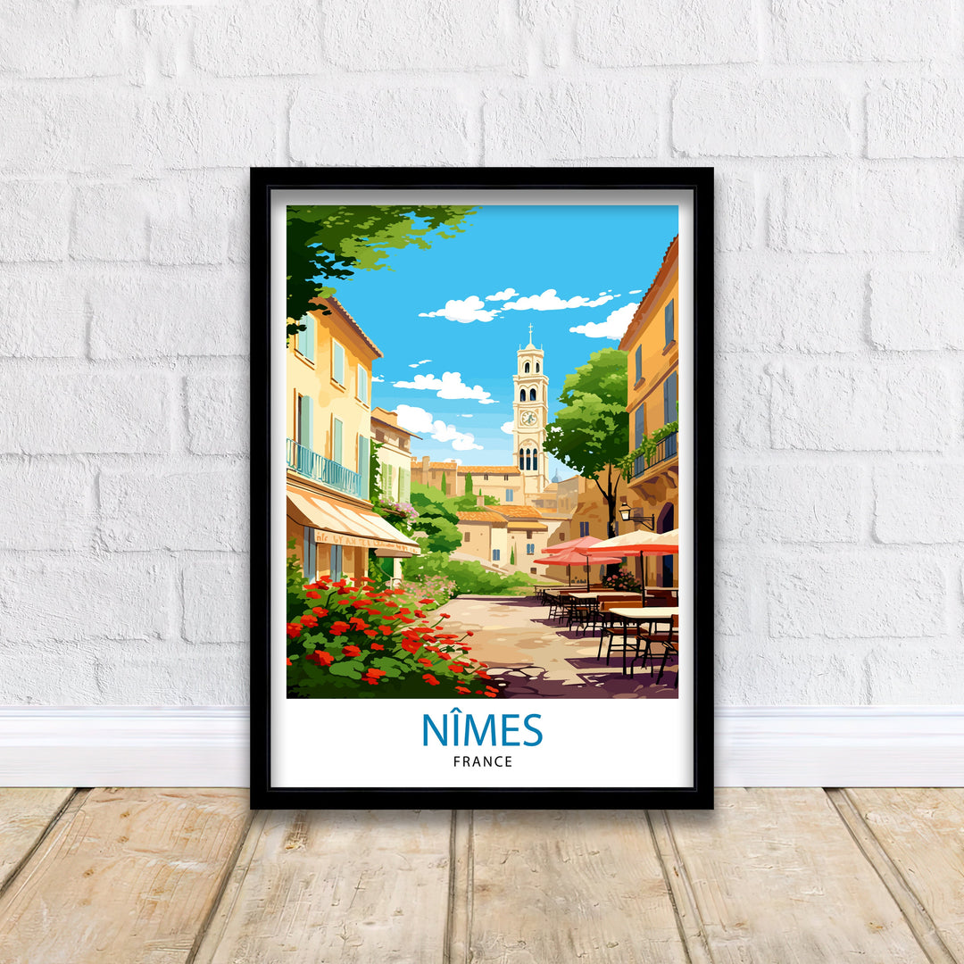 Nimes France Travel Poster Nimes