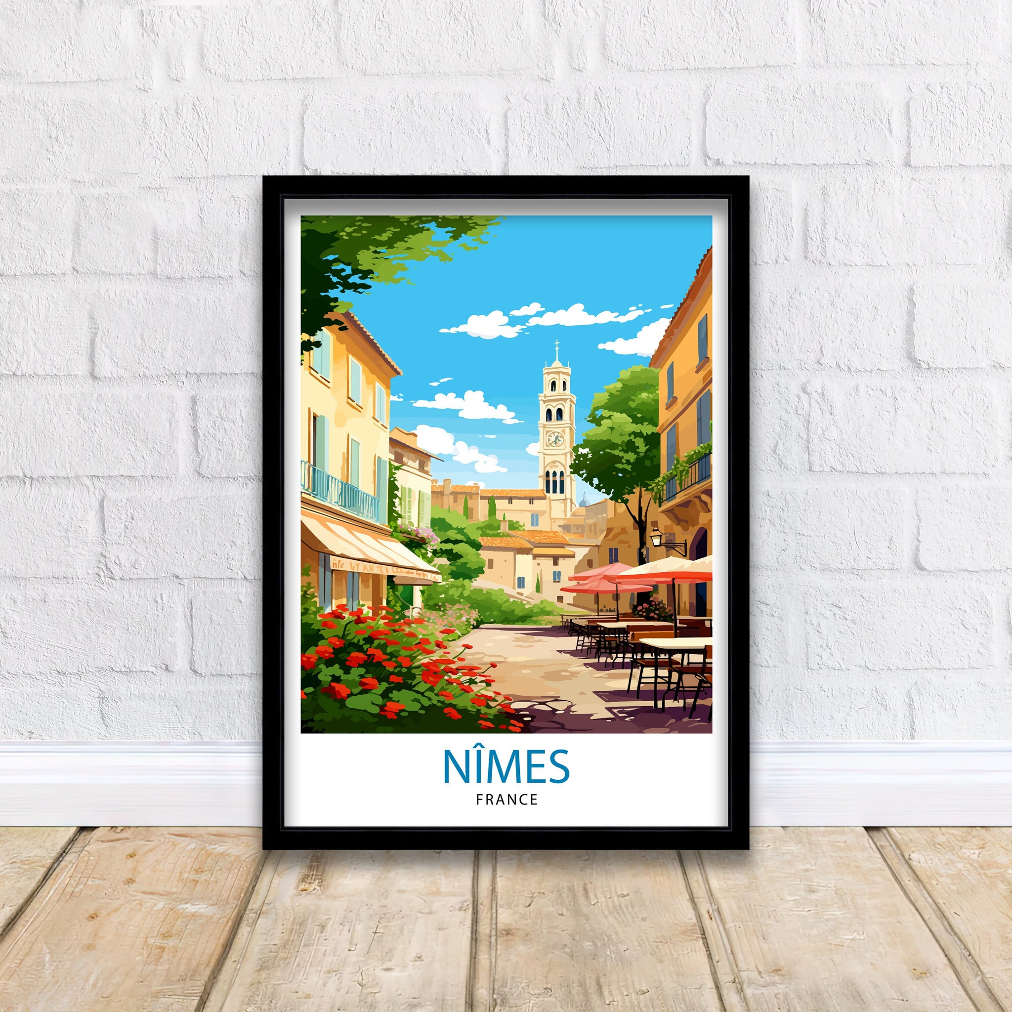 Nimes France Travel Print Nimes Wall Decor Nimes Poster France Travel Prints Nimes Art Print Nimes Illustration Nimes Wall Art France Print