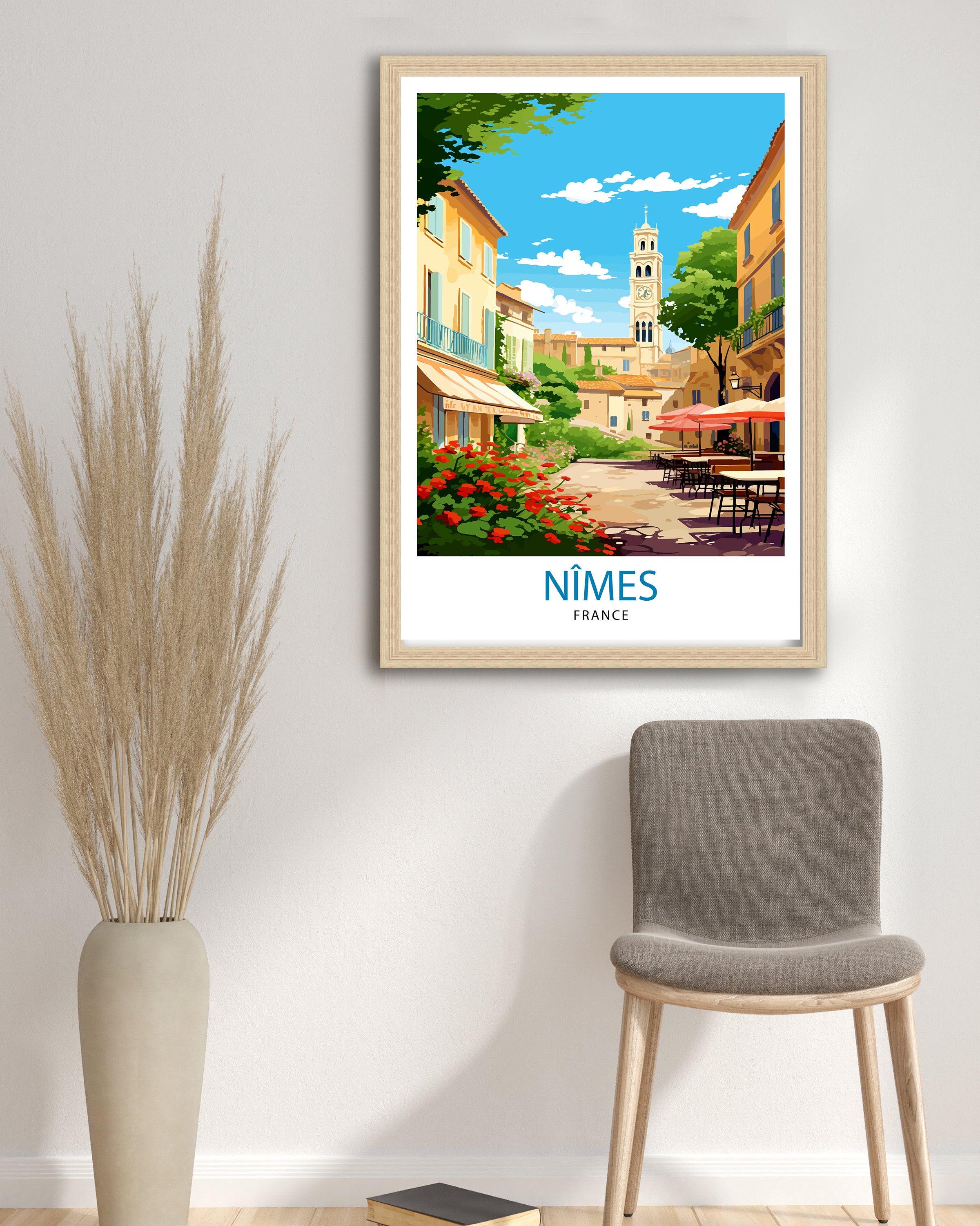 Nimes France Travel Print Nimes Wall Decor Nimes Poster France Travel Prints Nimes Art Print Nimes Illustration Nimes Wall Art France Print
