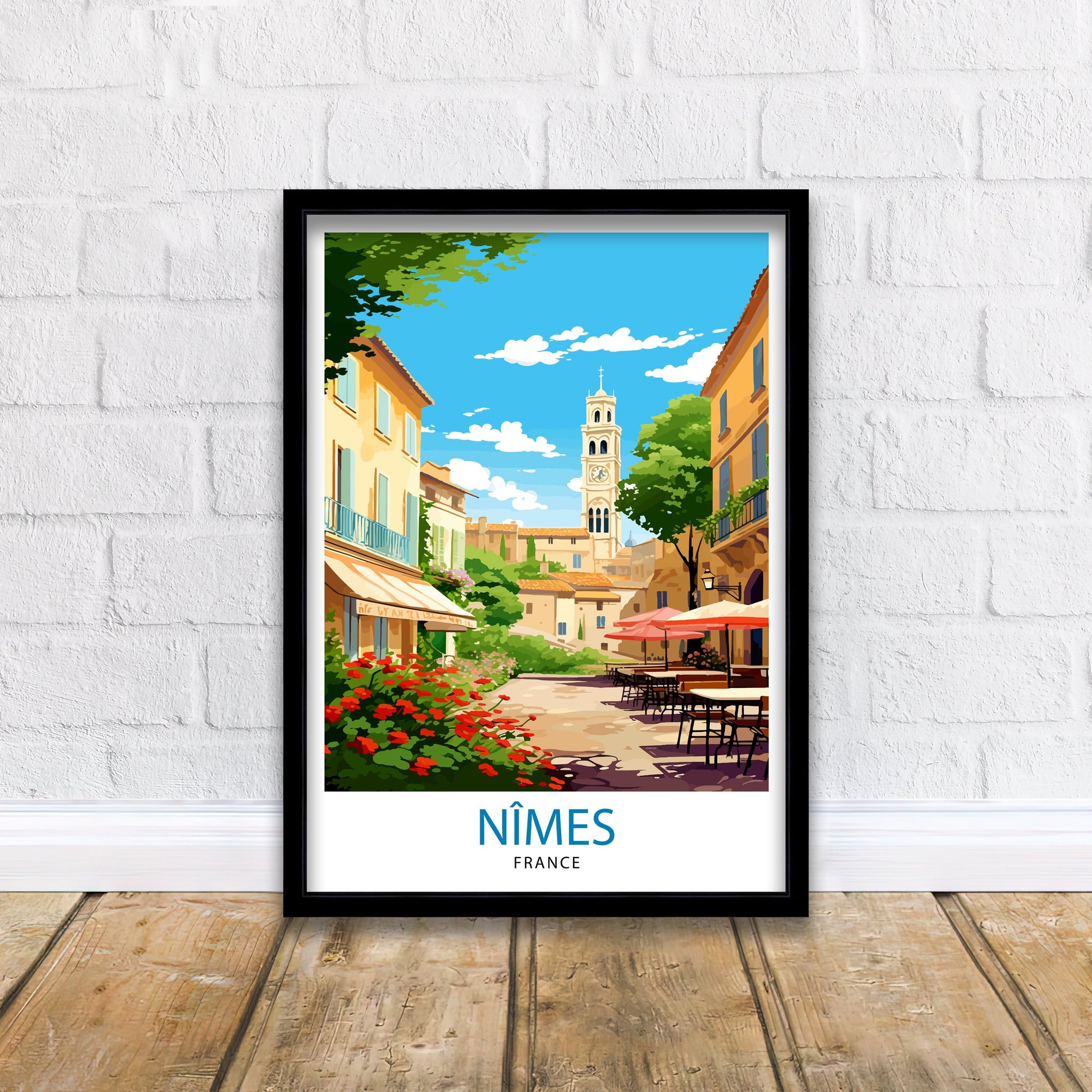 Nimes France Travel Print Nimes Wall Decor Nimes Poster France Travel Prints Nimes Art Print Nimes Illustration Nimes Wall Art France Print