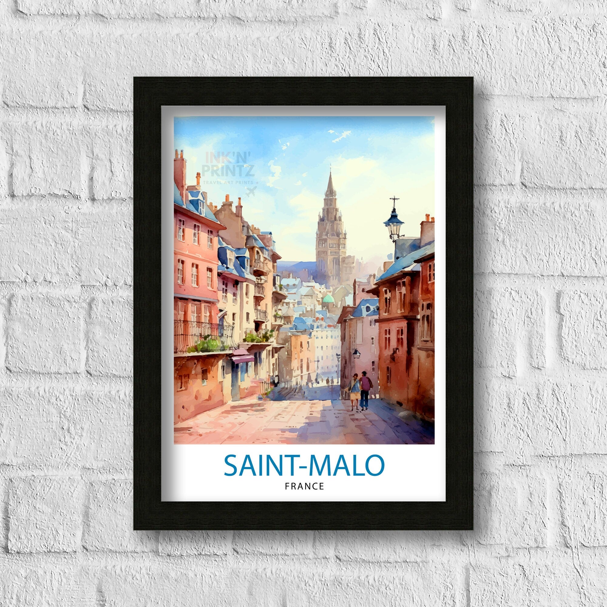 St Malo France Travel Print St Malo Wall Art St Malo Home Decor St Malo Illustration Travel Poster Gift For St Malo France Home