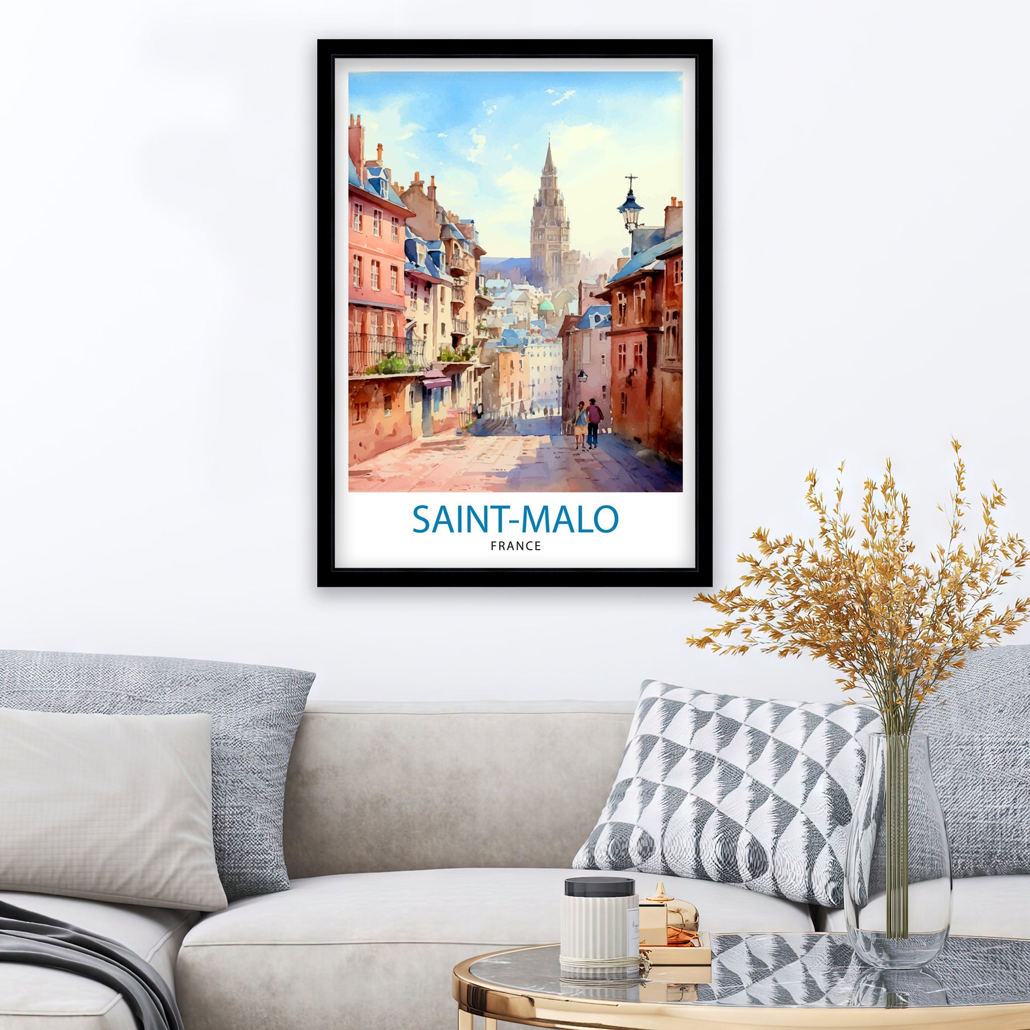 St Malo France Travel Print St Malo Wall Art St Malo Home Decor St Malo Illustration Travel Poster Gift For St Malo France Home