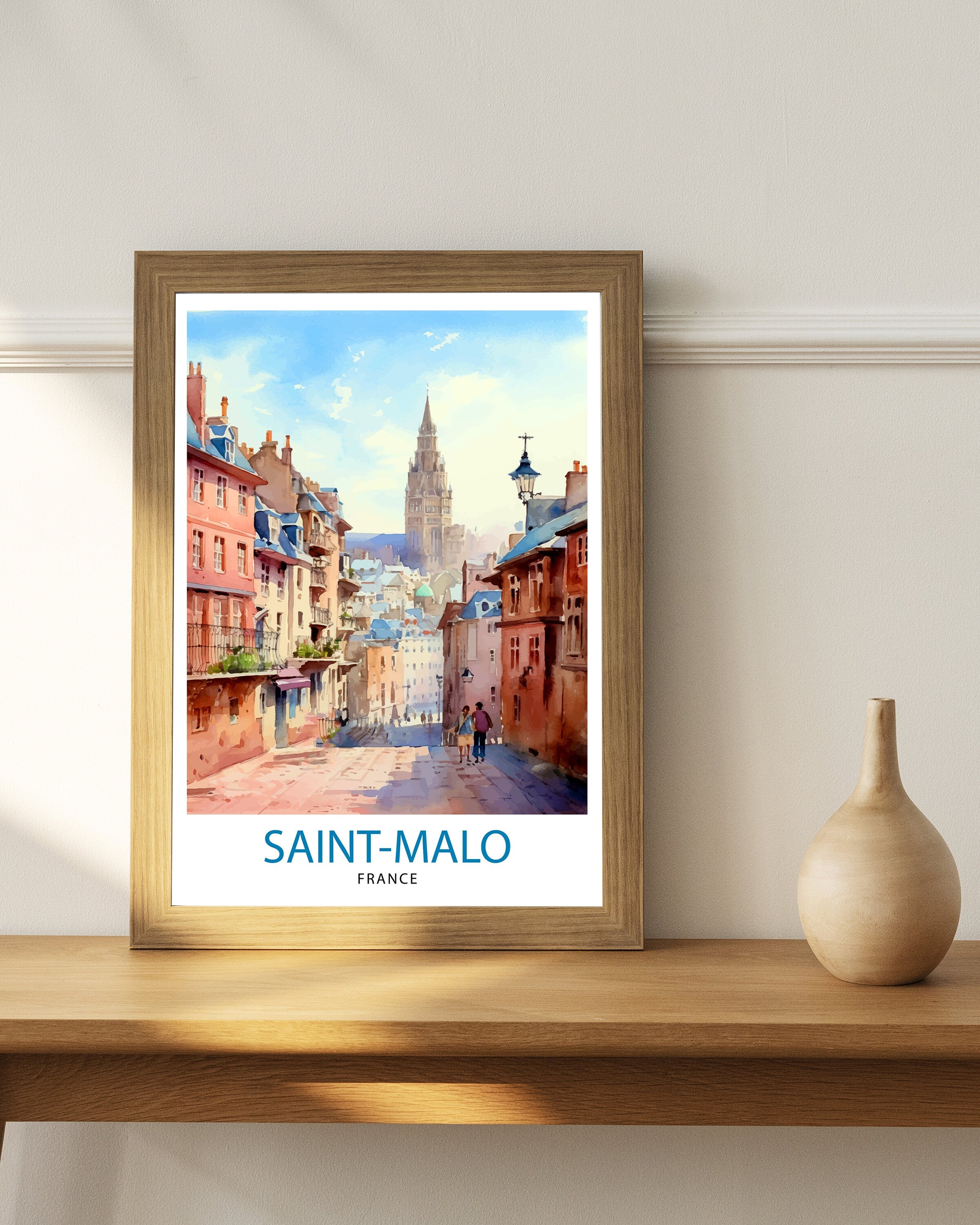 St Malo France Travel Print St Malo Wall Art St Malo Home Decor St Malo Illustration Travel Poster Gift For St Malo France Home