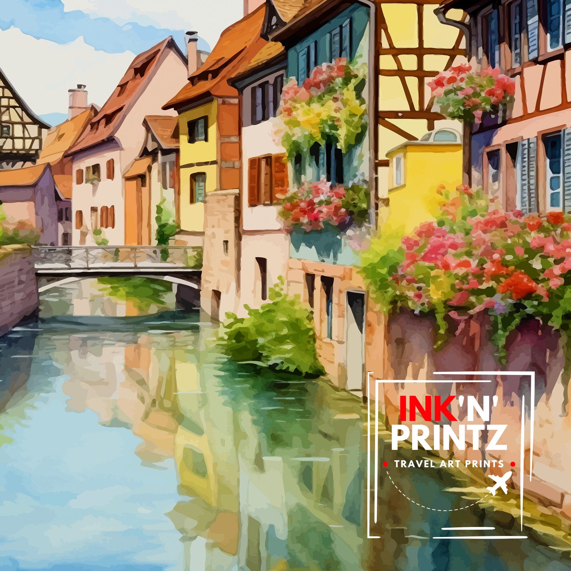 Colmar France Travel Print Colmar Wall Art Colmar Home Decor Colmar Illustration Travel Poster Gift For Colmar France France Home Decor