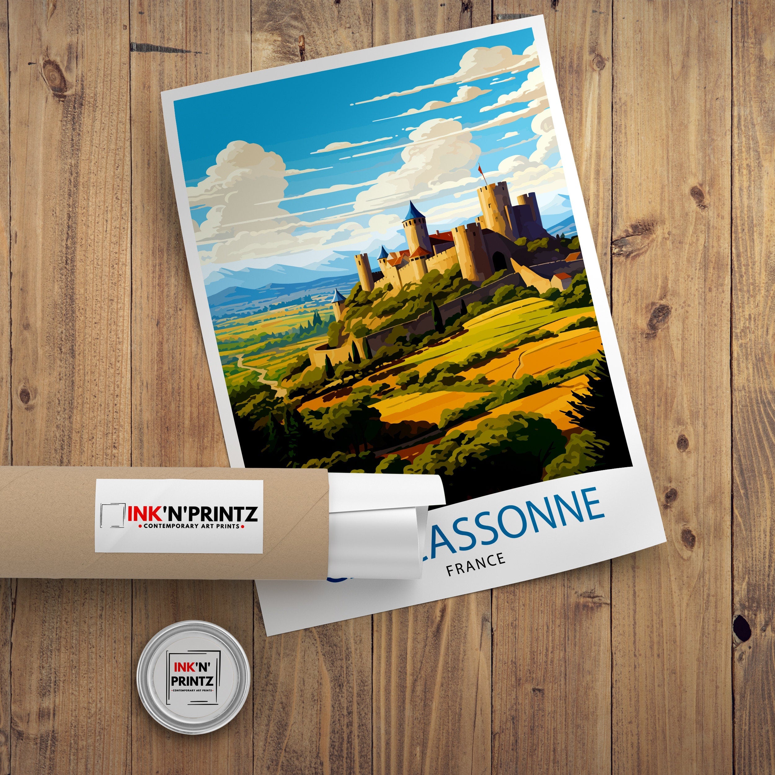 Carcassonne France Travel Print Carcassonne Wall Decor Carcassonne Poster France Travel Prints Carcassonne Art Print Carcassonne