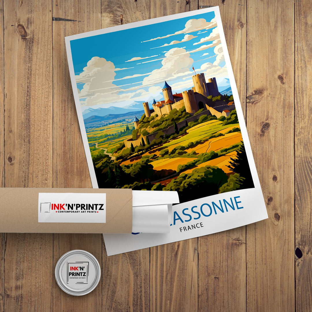 Carcassonne France Travel Poster Carcassonne