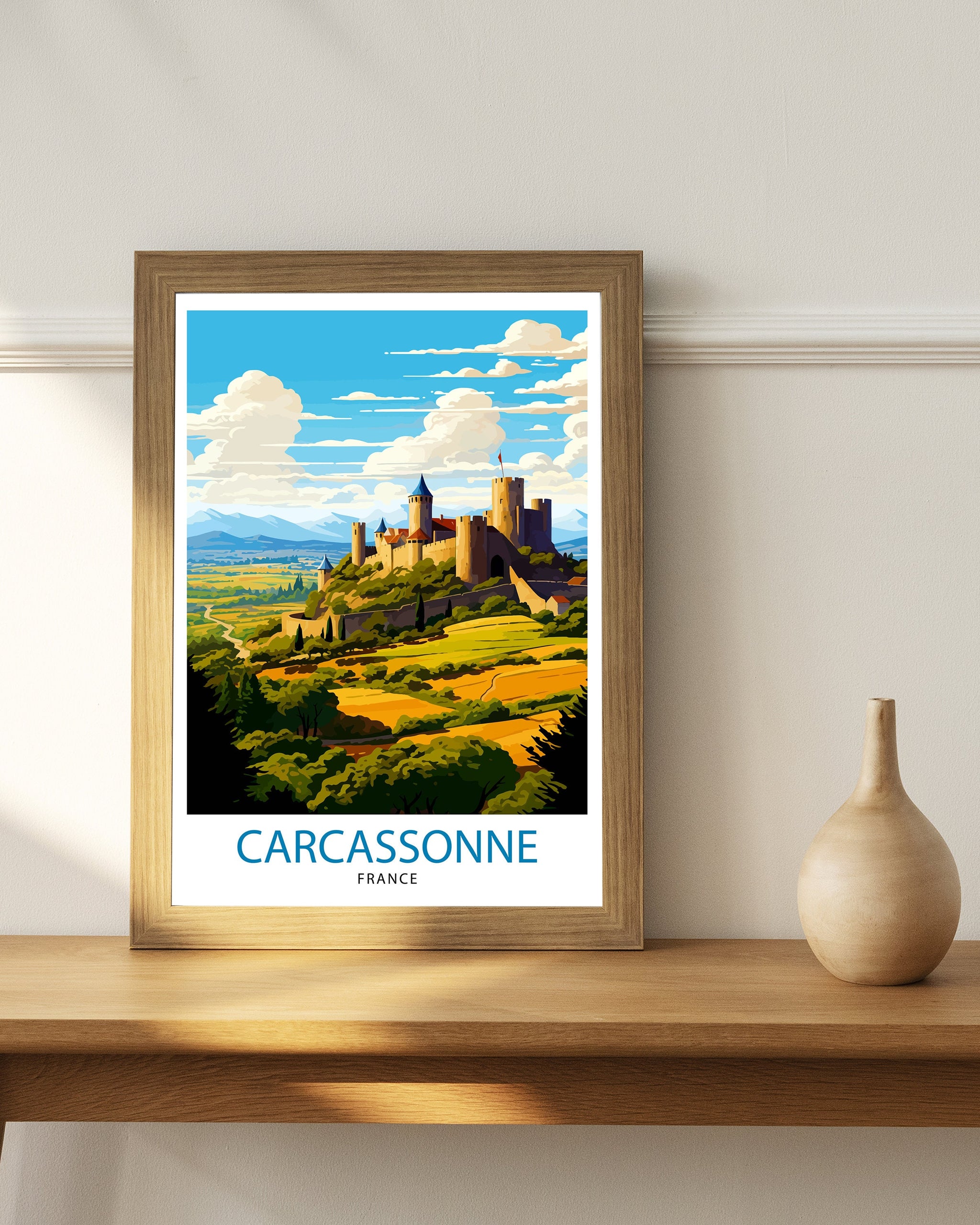 Carcassonne France Travel Print Carcassonne Wall Decor Carcassonne Poster France Travel Prints Carcassonne Art Print Carcassonne