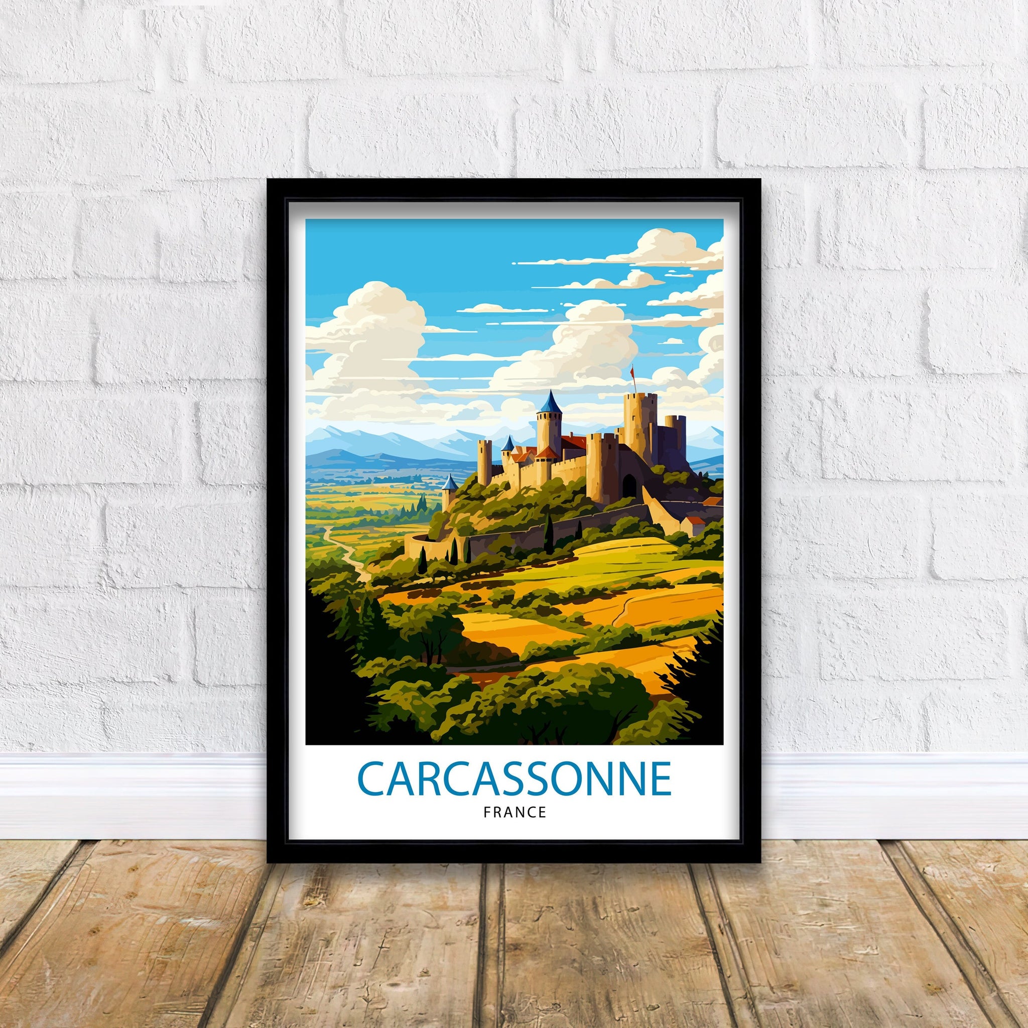 Carcassonne France Travel Print Carcassonne Wall Decor Carcassonne Poster France Travel Prints Carcassonne Art Print Carcassonne