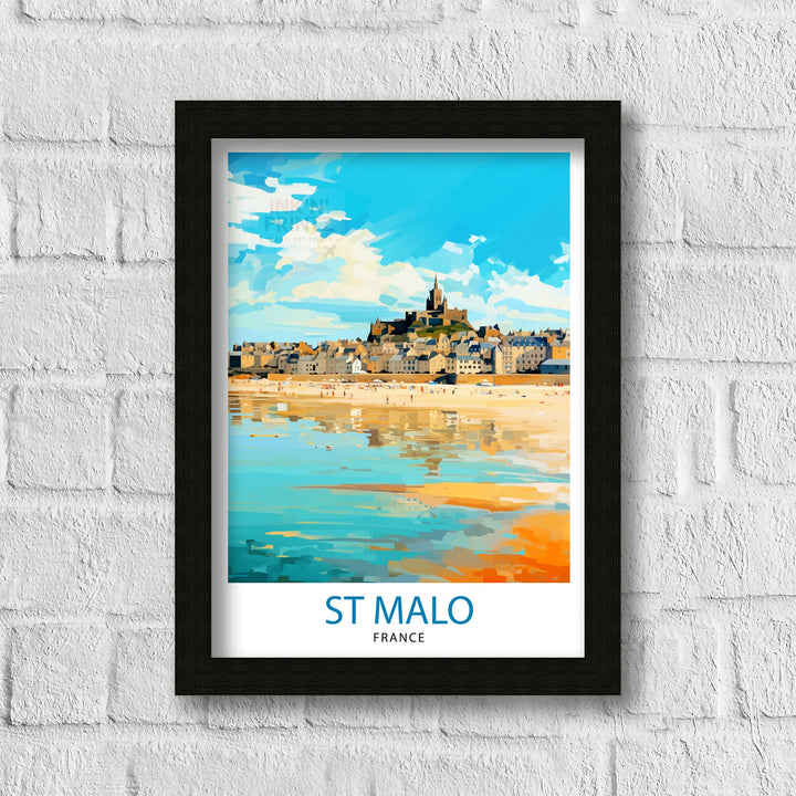 St Malo France Travel Poster St Malo Wall Art St Malo Home Decor St Malo Illustration Travel Poster Gift For St Malo France Home