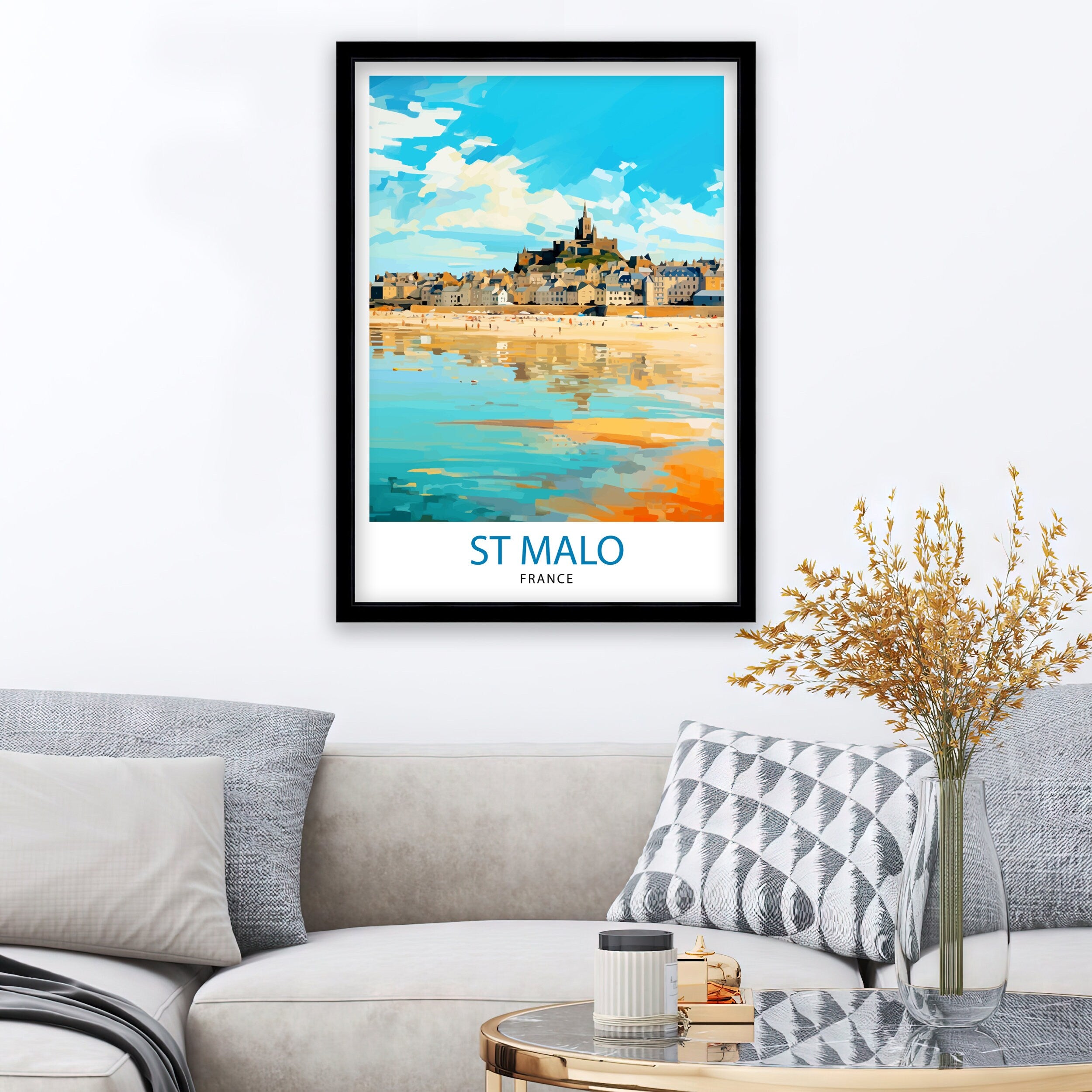 St Malo France Travel Print St Malo Wall Art St Malo Home Decor St Malo Illustration Travel Poster Gift For St Malo France Home
