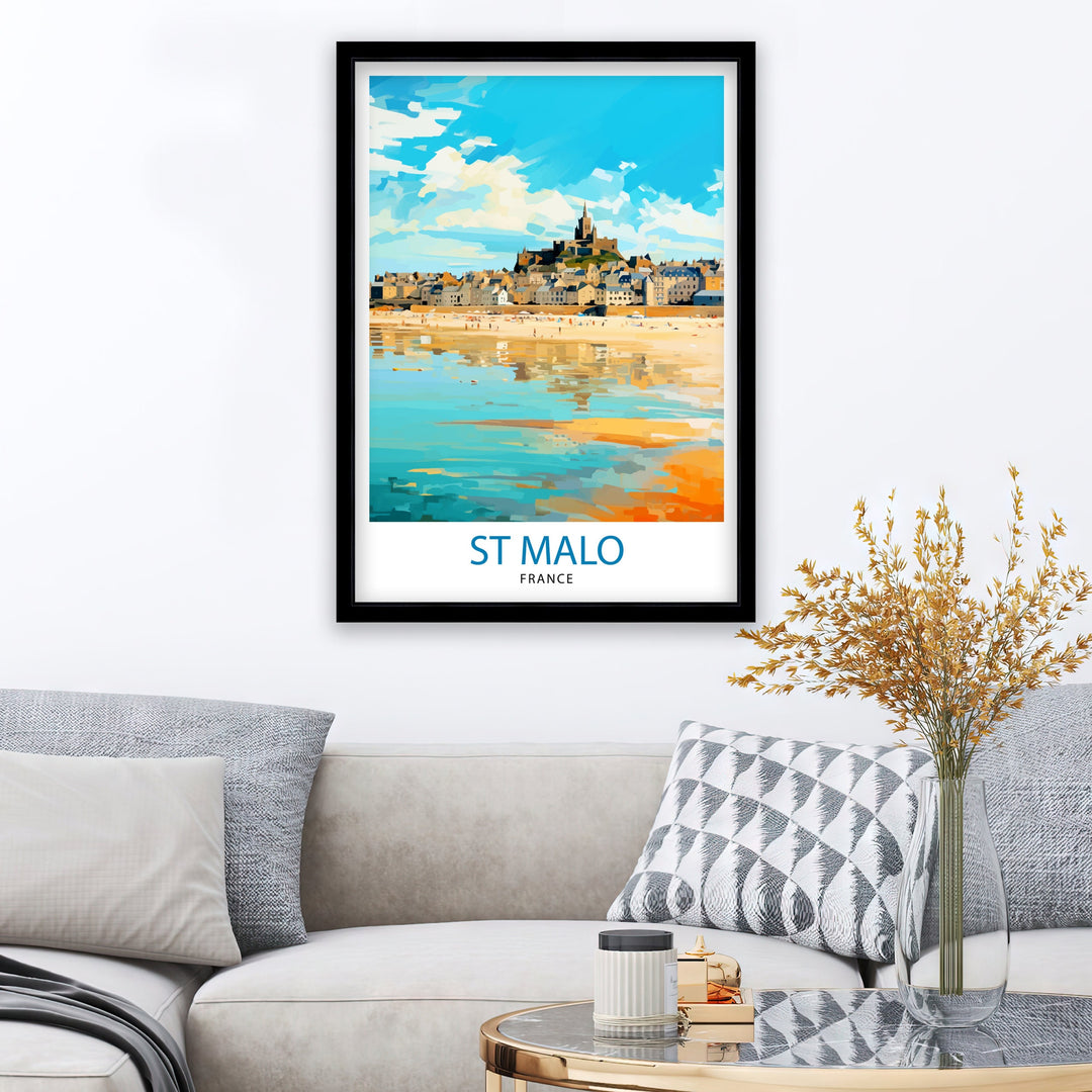 St Malo France Travel Poster St Malo Wall Art St Malo Home Decor St Malo Illustration Travel Poster Gift For St Malo France Home